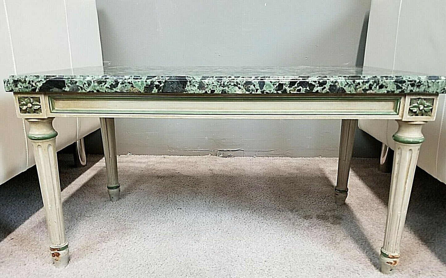 Italian Coffee Table Marble Bench Vintage