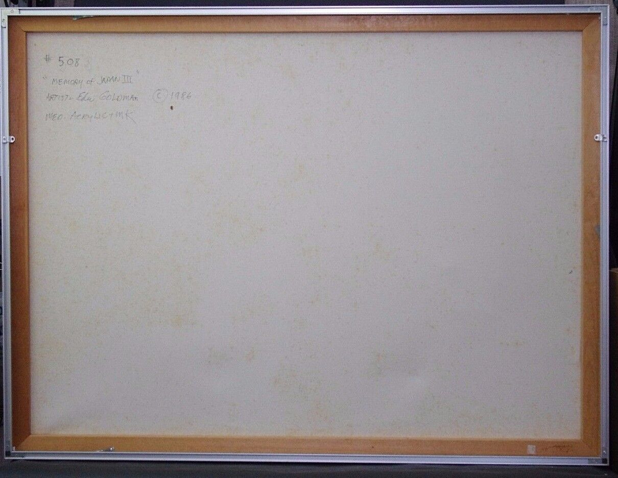 Edward Goldman (1916-2006) Abstract Acrylic Canvas Painting Signed Titled 48"