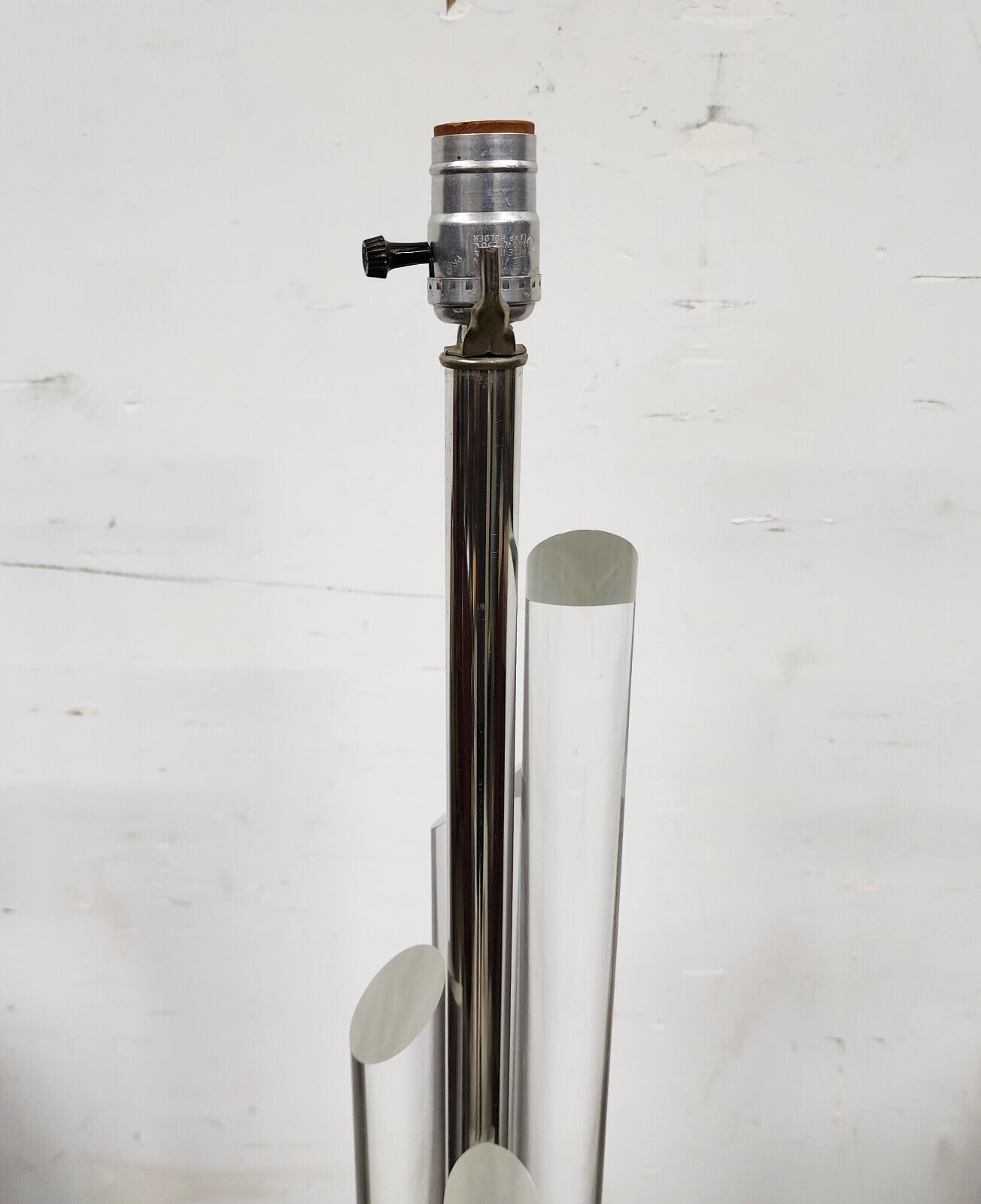 Lucite Floor Lamp with Table Vintage 1980s