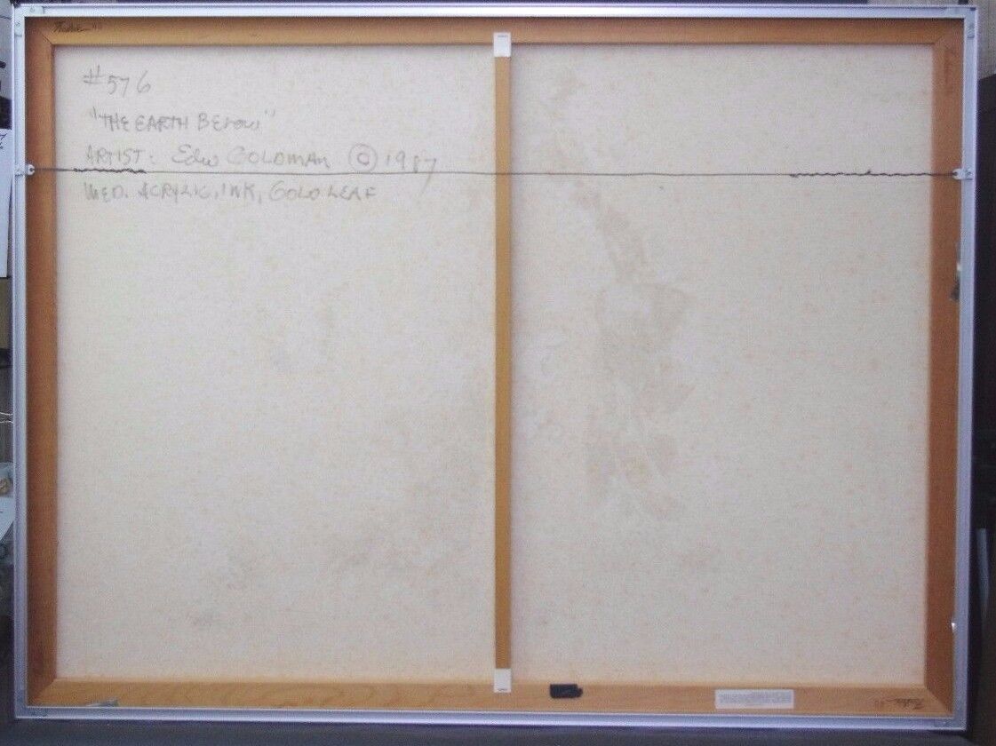 Edward Goldman (1916-2006) Abstract Acrylic Canvas Painting Signed Titled 48"