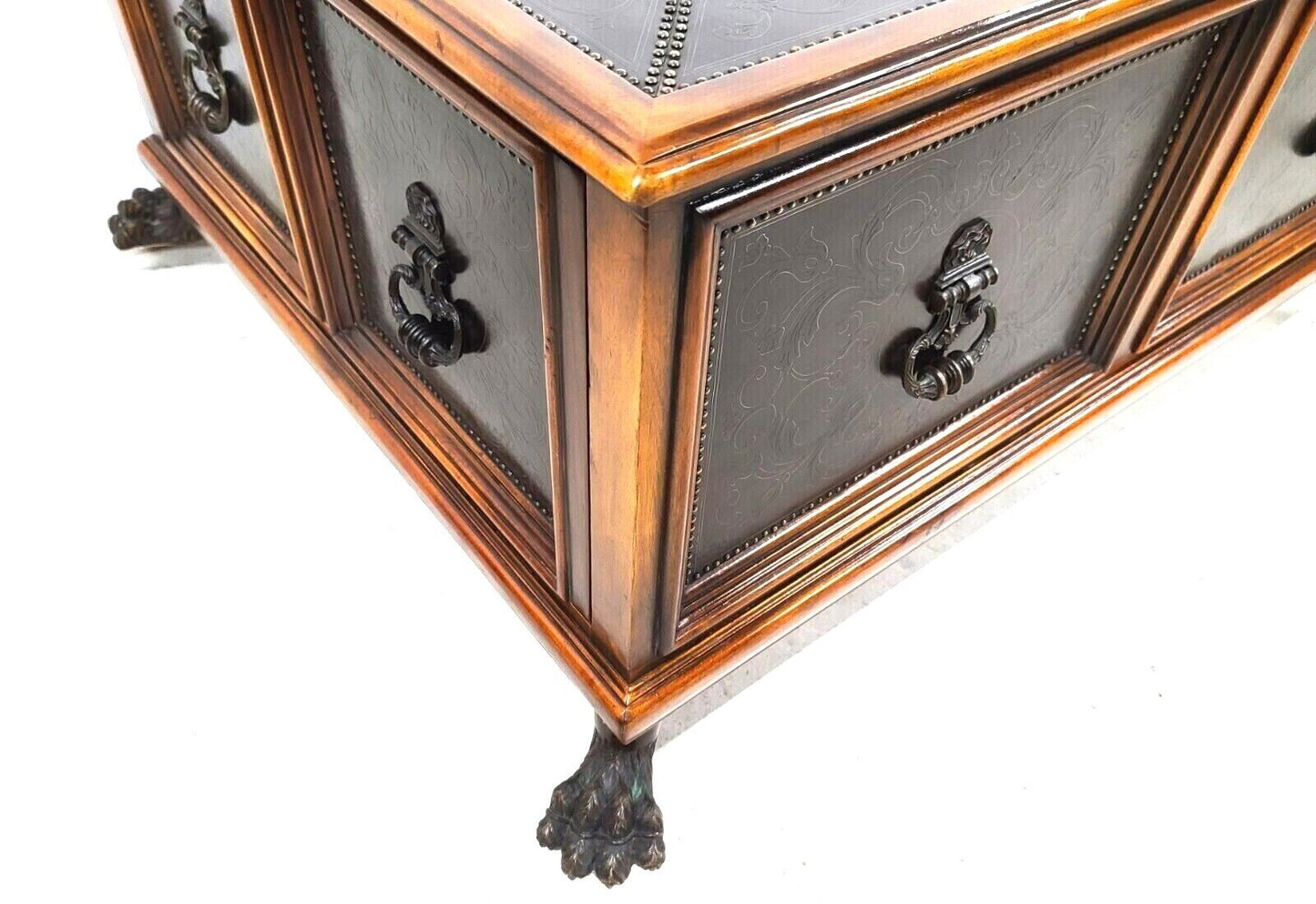 THEODORE ALEXANDER Armoury Collection Etched Brass Cocktail Table 50" x 40"