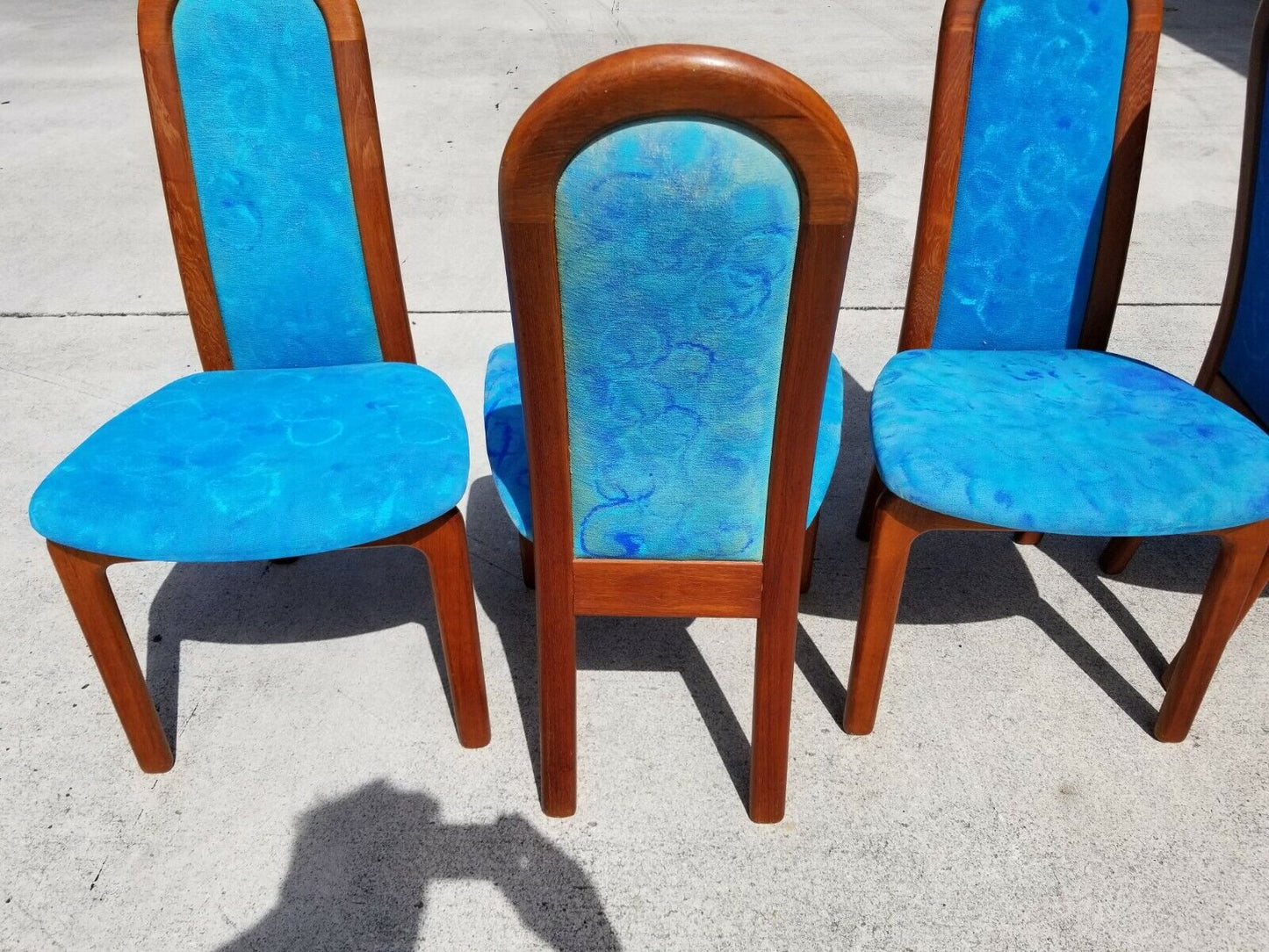 Set of 5 Vintage MCM SKOVBY MØBELFABRIK Solid Teak Dining Chairs Denmark 1960's