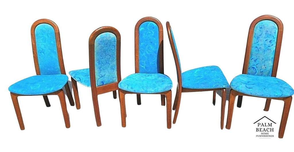 Set of 5 Vintage MCM SKOVBY MØBELFABRIK Solid Teak Dining Chairs Denmark 1960's