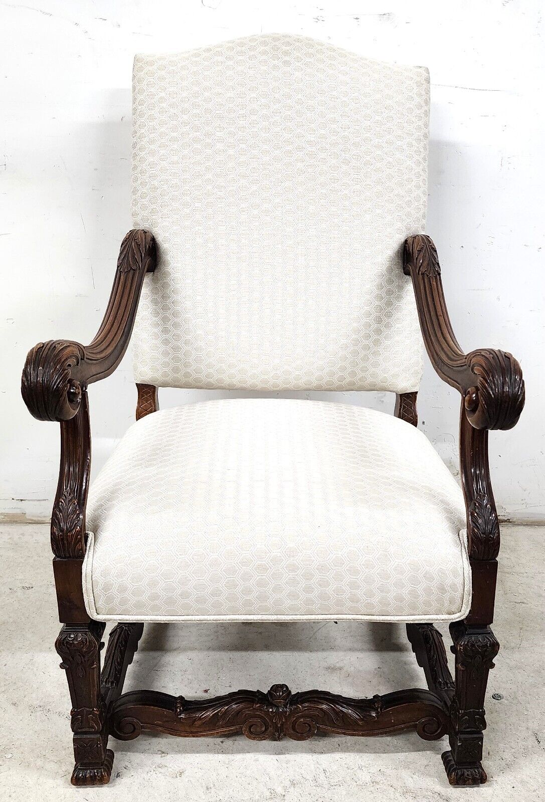 Antique Louis XIV French Armchair Hand Carved