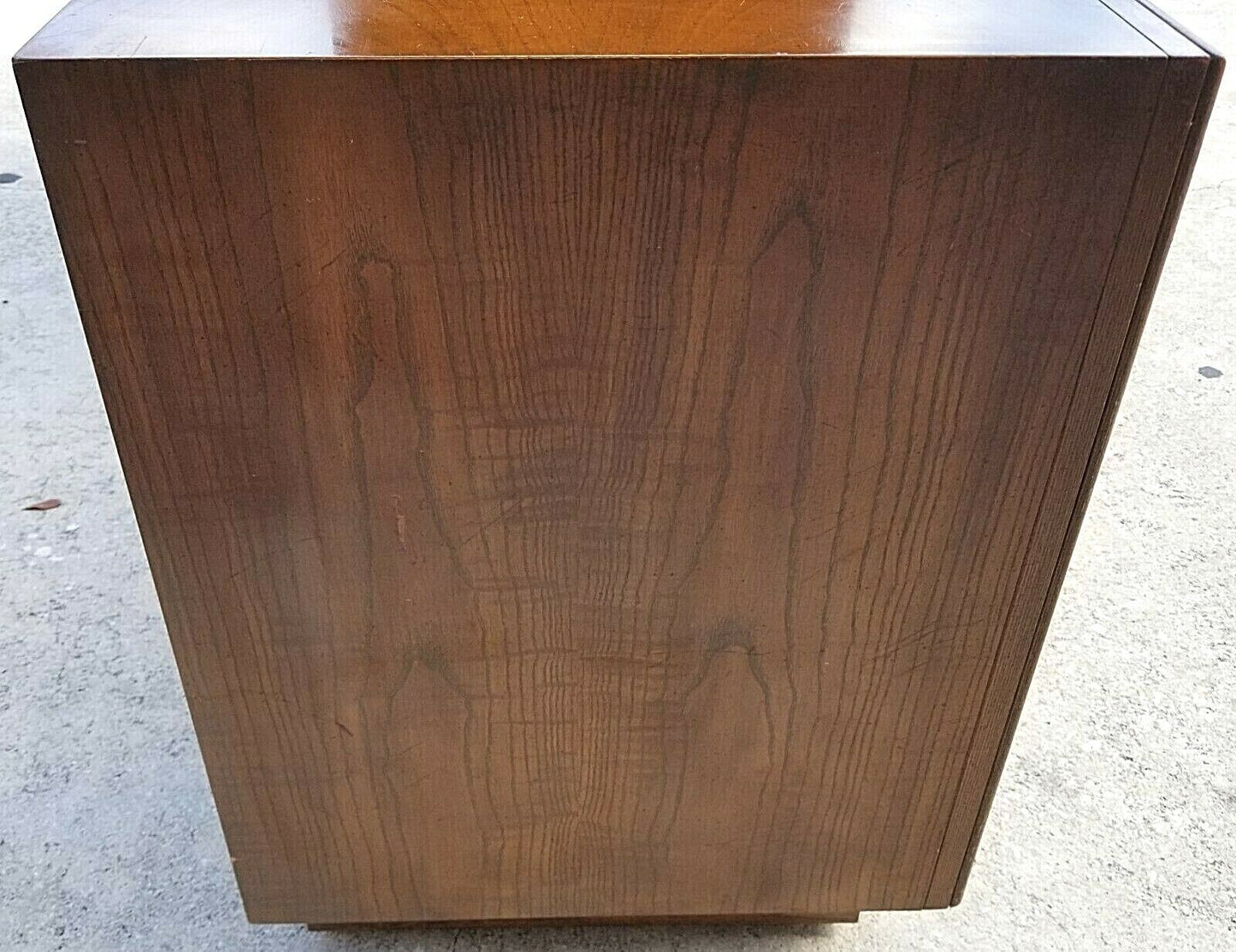 (2) Vintage WHITE FINE FURNITURE COMPANY Campaign Style Walnut Nightstands ONLY