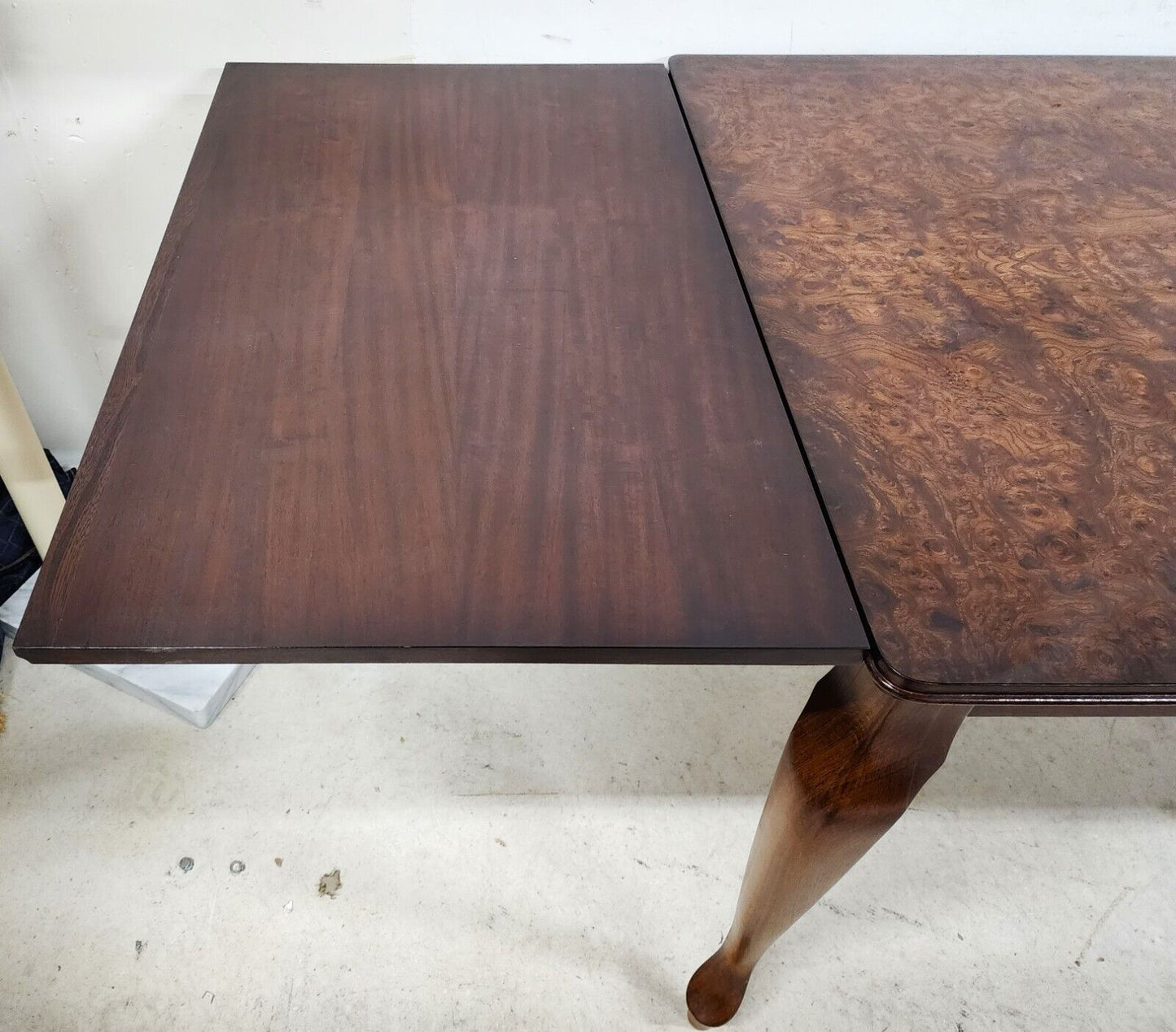 French Dining Table High Gloss Birdseye Maple Extendable