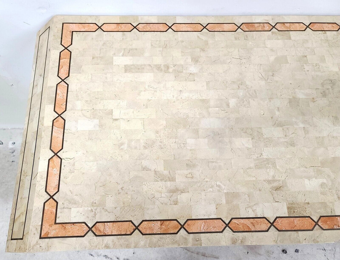 Signed Vintage Tessellated Stone Console Sofa Dining Table Base