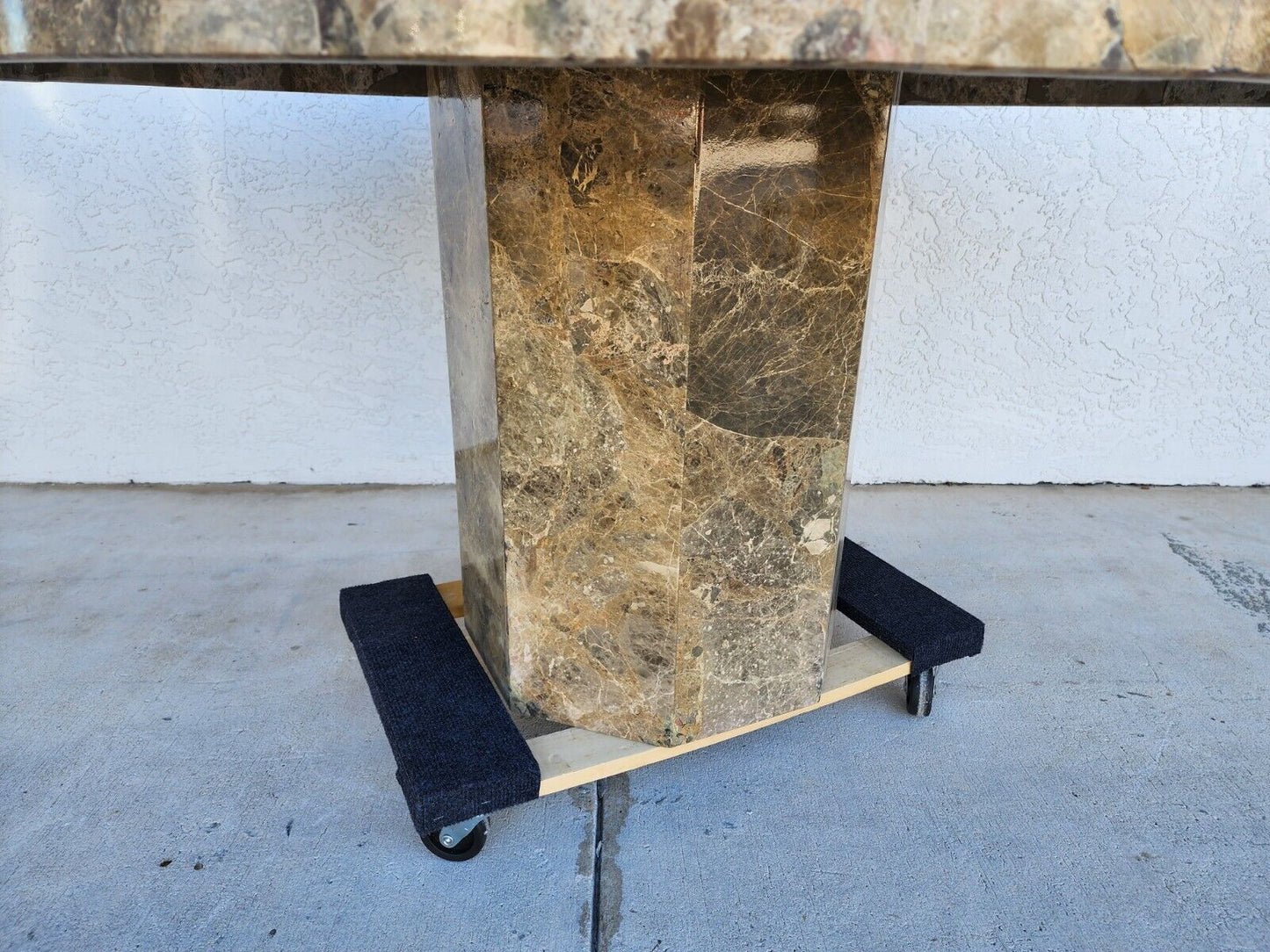 Marble Dining Table Faux Emperado Italian 1970s 55"
