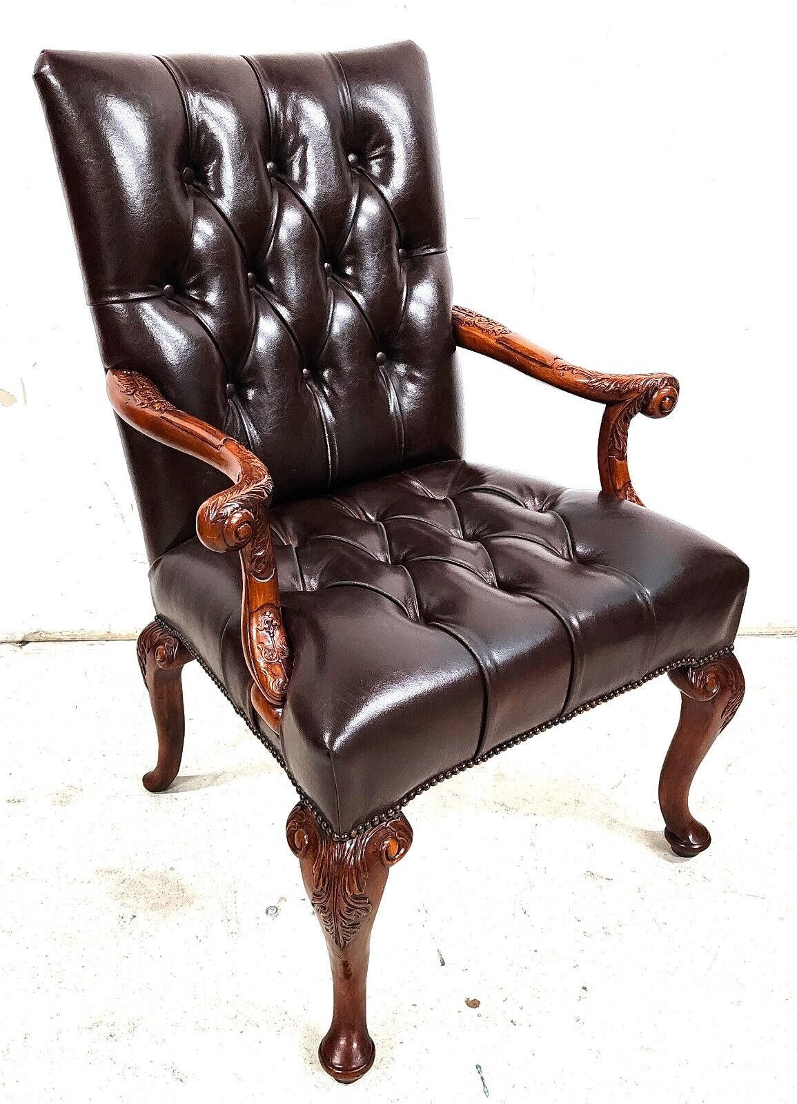 Leather Library Armchair by Theodore Alexander