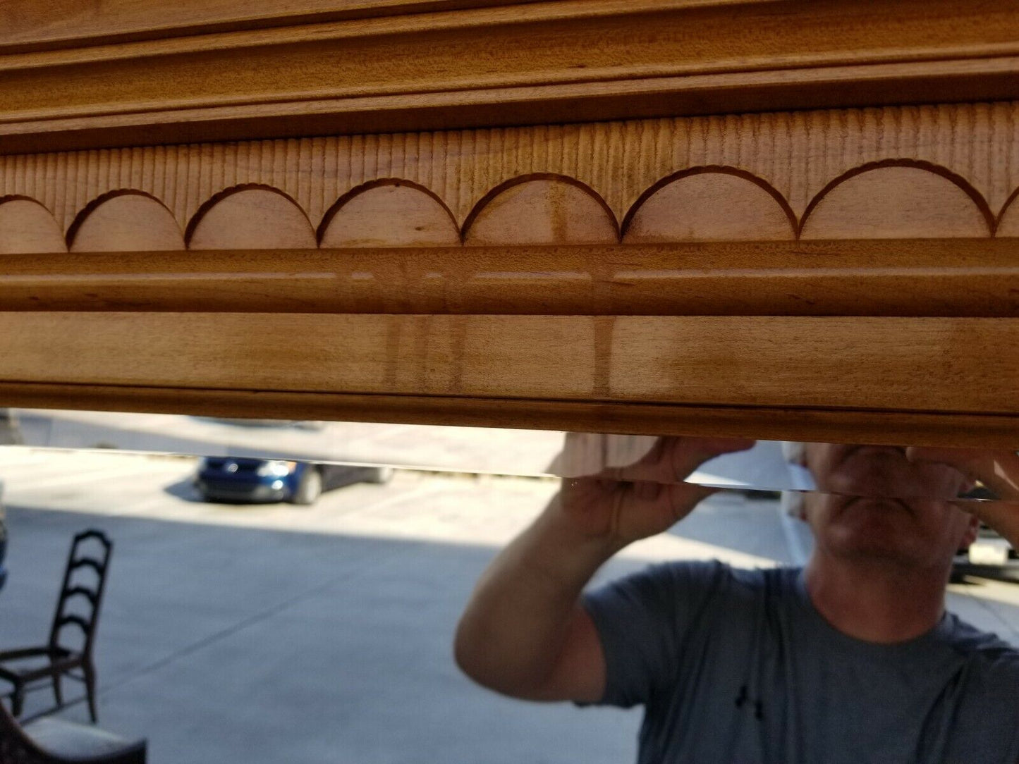 STANLEY FURNITURE Art Deco Dresser with Matching Mirror and Custom Glass Top
