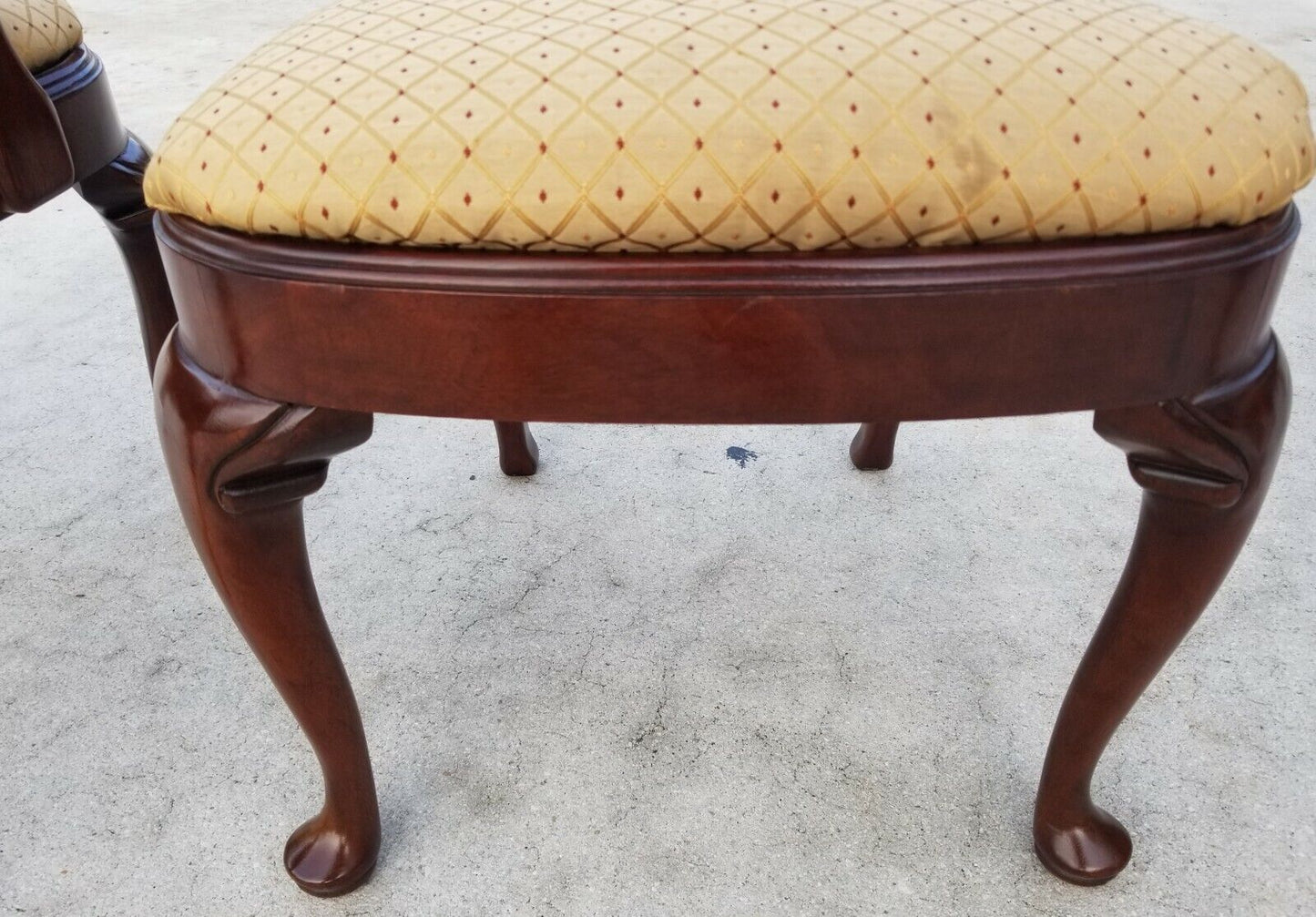 Vintage Solid Mahogany George II Queen Anne Splat Back Dining Chairs - Set of 6
