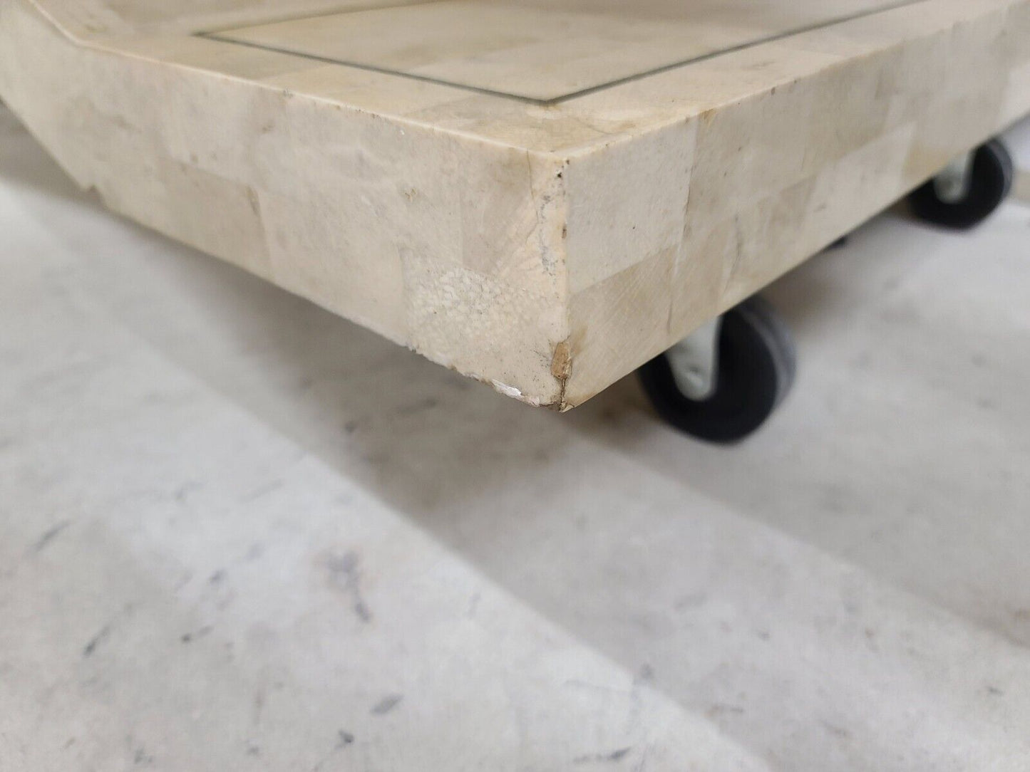 Signed Vintage Tessellated Stone Console Sofa Dining Table Base