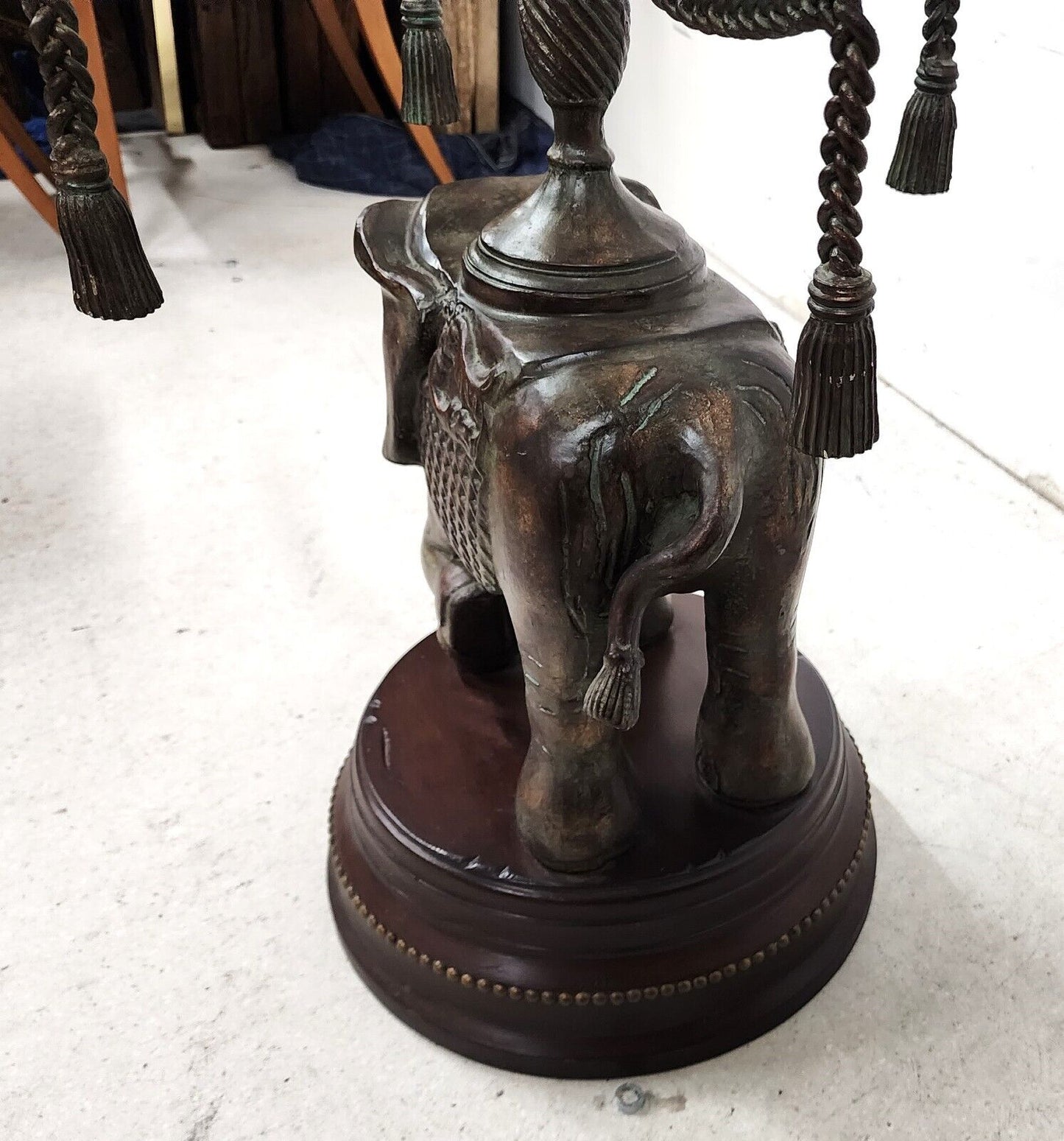 Bronze Elephant Pedestal Side Table