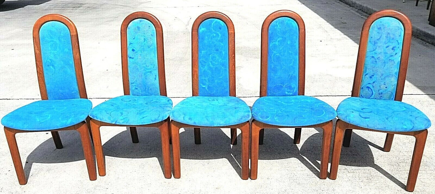 Set of 5 Vintage MCM SKOVBY MØBELFABRIK Solid Teak Dining Chairs Denmark 1960's