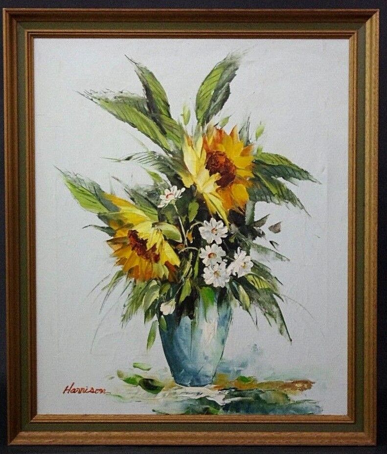 Vtg Signed P Leroy Still Life Impasto Impressionist Flowers Oil Painting Canvas