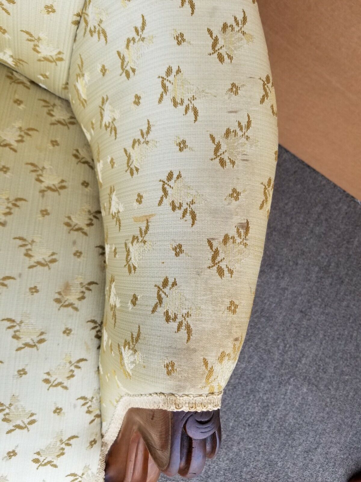 Antique 1800's Victorian Balloon Back Parlor Carved Walnut Armchair