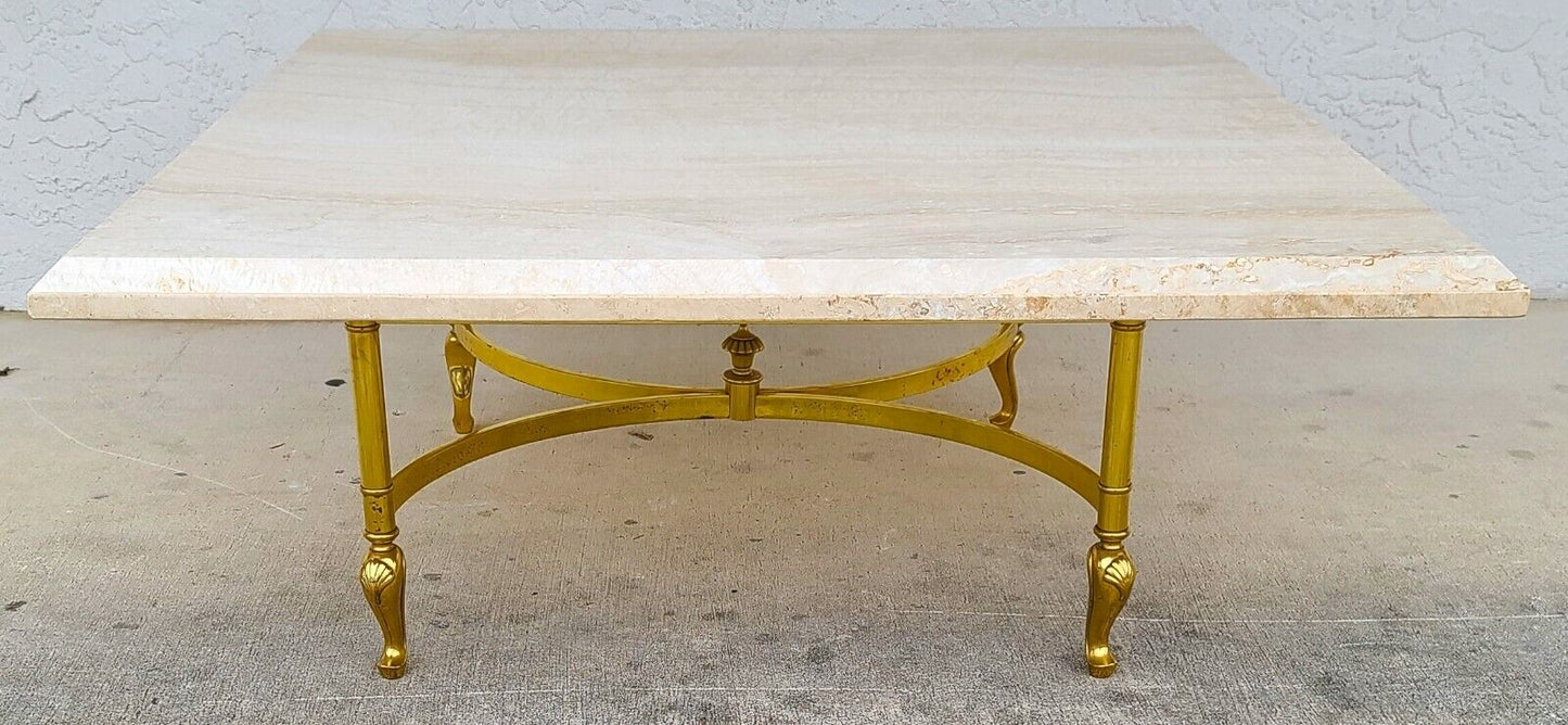 MCM Italian Travertine Marble Cocktail Coffee Table