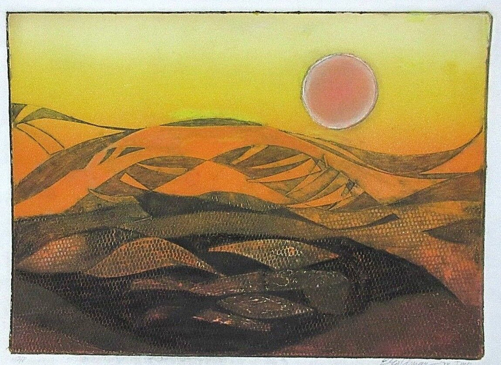 Vtg 1978 Edward Goldman (1916-2006) Signed S/P Imp Serigraph Sunset Sunrise