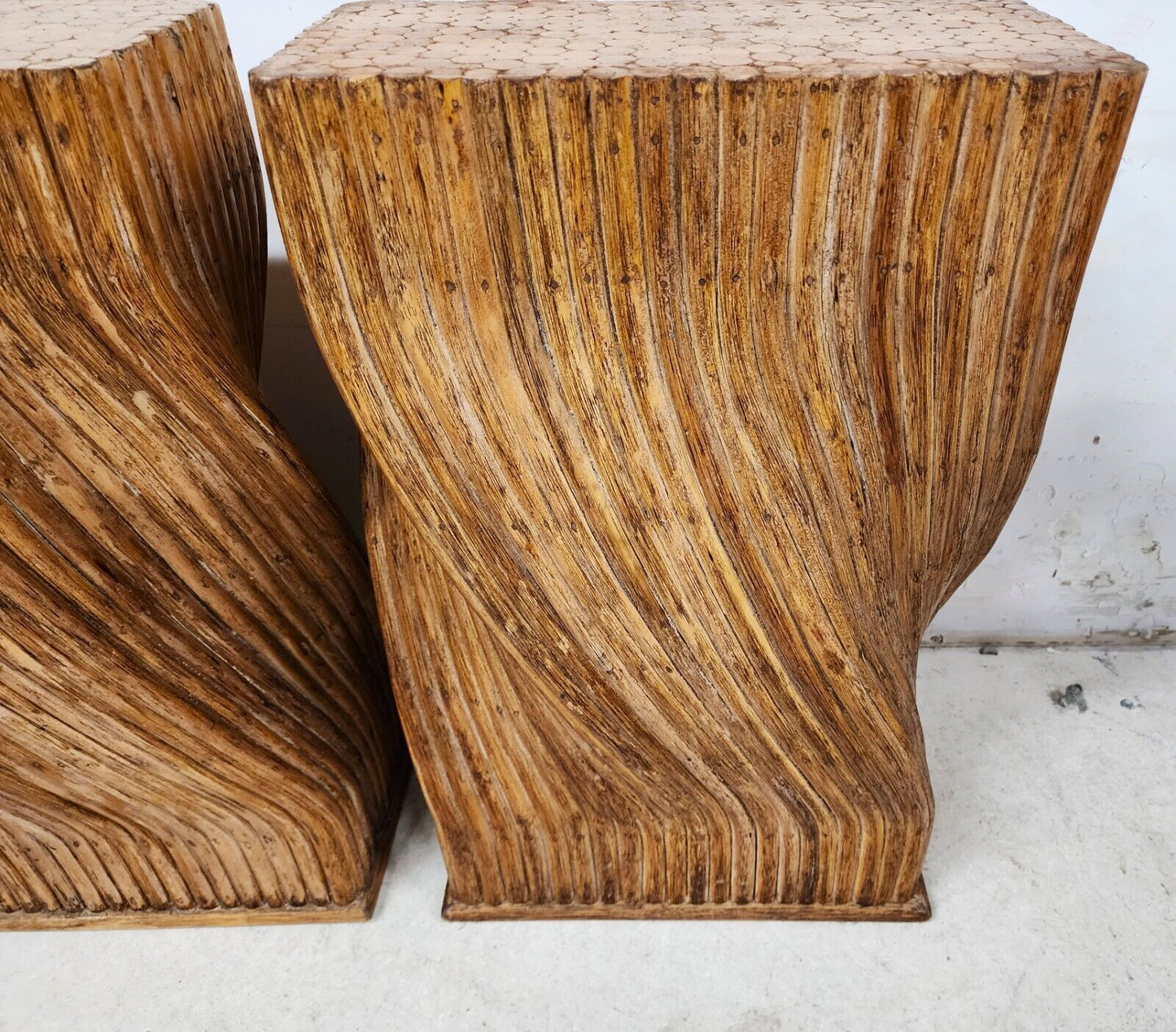 Vintage Bamboo Table Dining Console Bases Pedestals Boho by McGuire