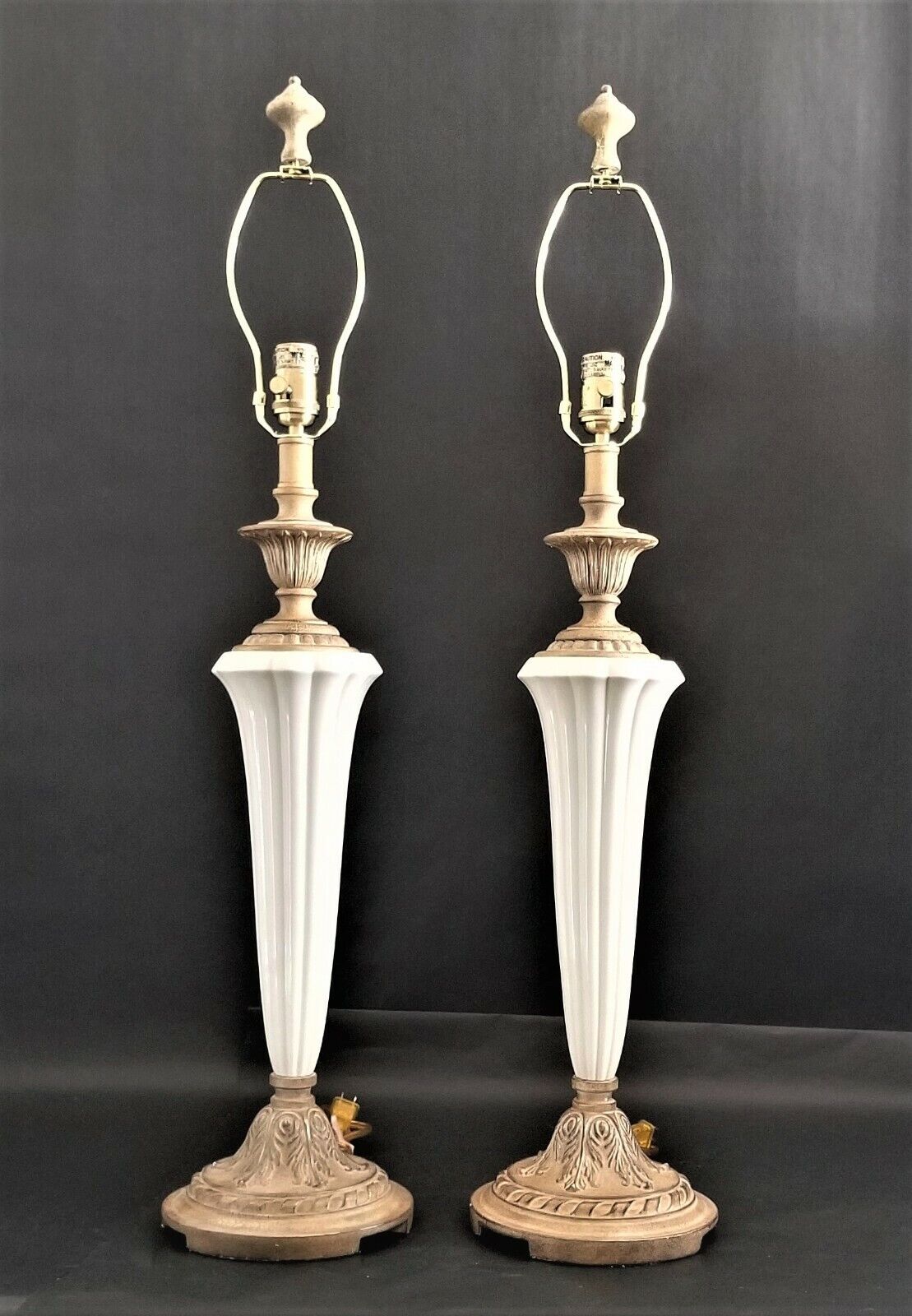 Pair of Elegant LENOX QUOIZEL Table Lamps with Coordinated Shades