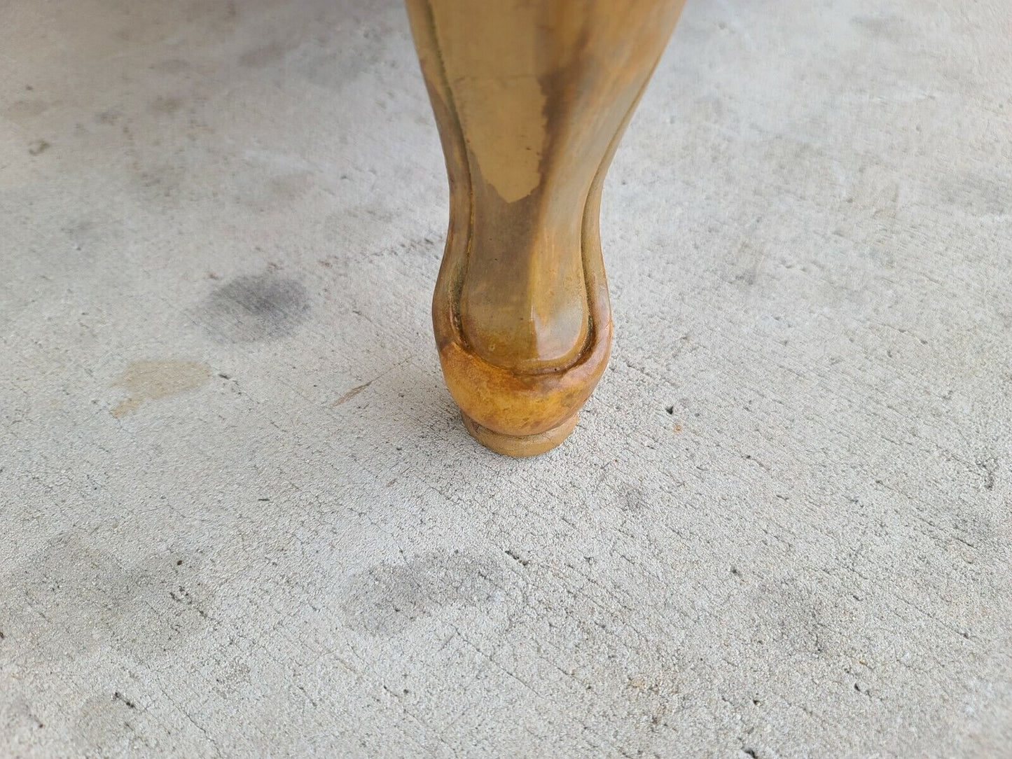 Vintage Dresser Olive Burl Light Wood French Louis XV Sculpted Glass Top