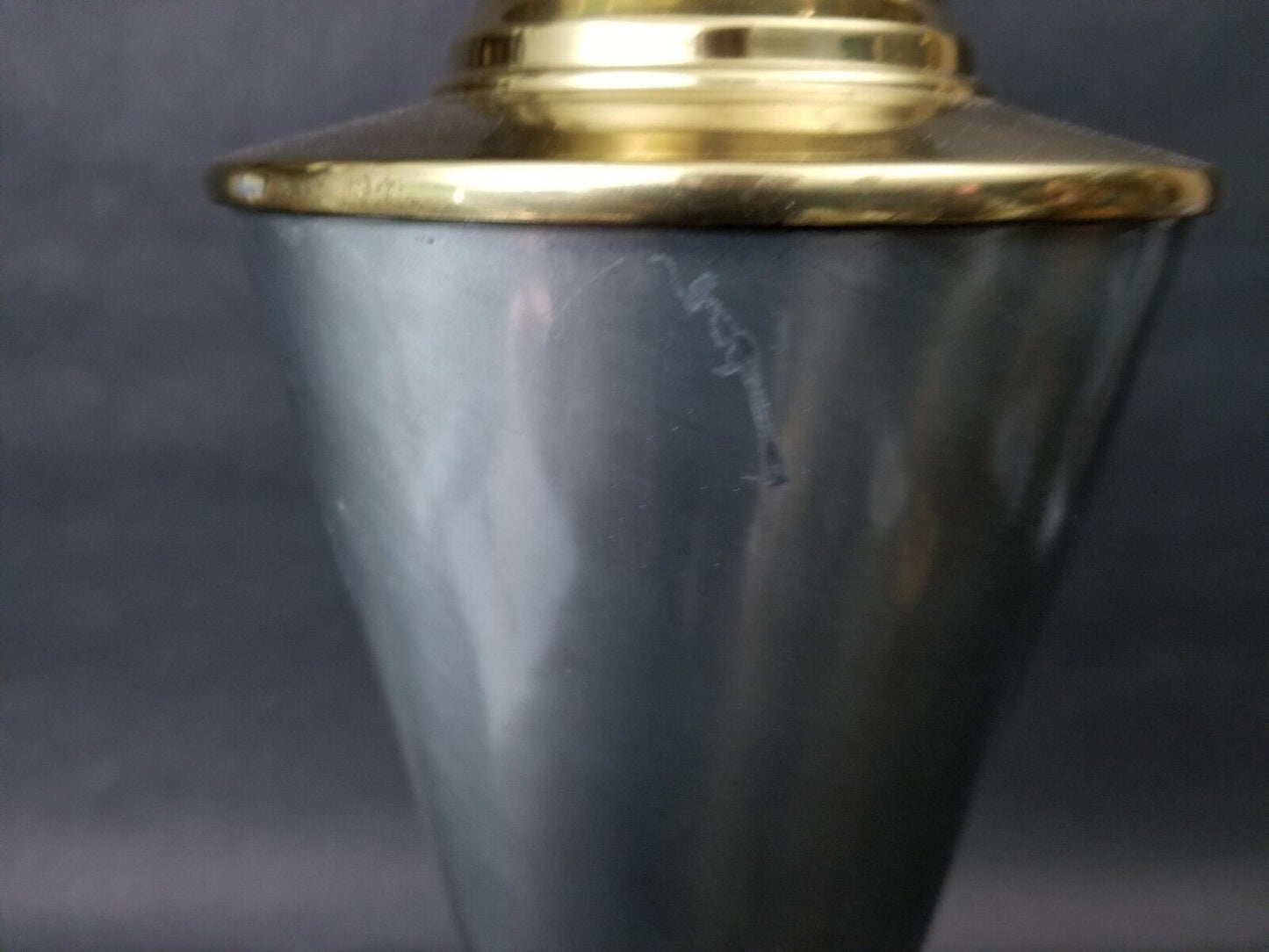 1990's Monumental Bauer Lamp Co Brass Acrylic Lucite Metal Table Lamp 33"
