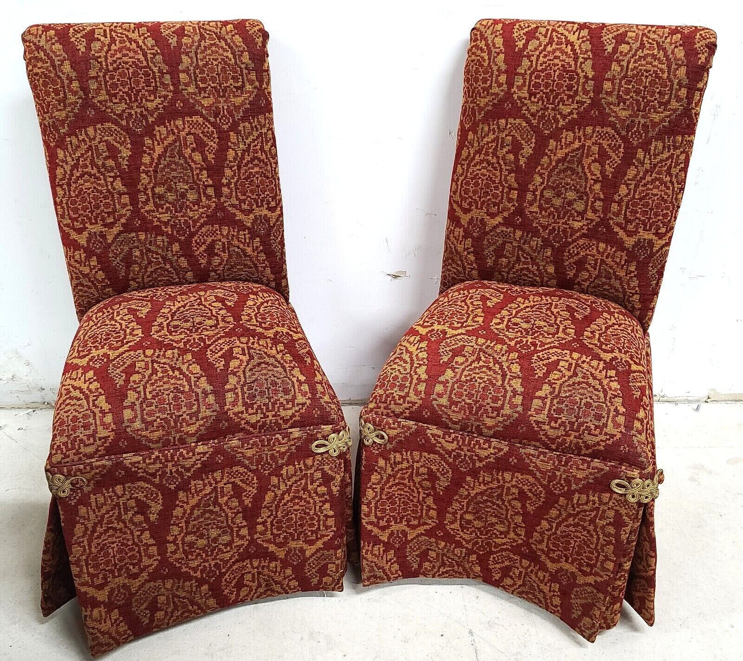 Pair of Rolling Parsons Dining Chairs by LANE VENTURE