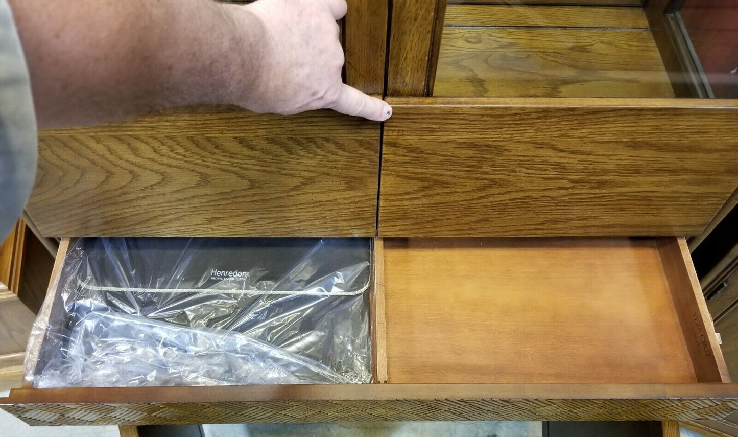 HENREDON VERA CRUZ Campaign Style Vitrine Display Case Buffet Cabinet