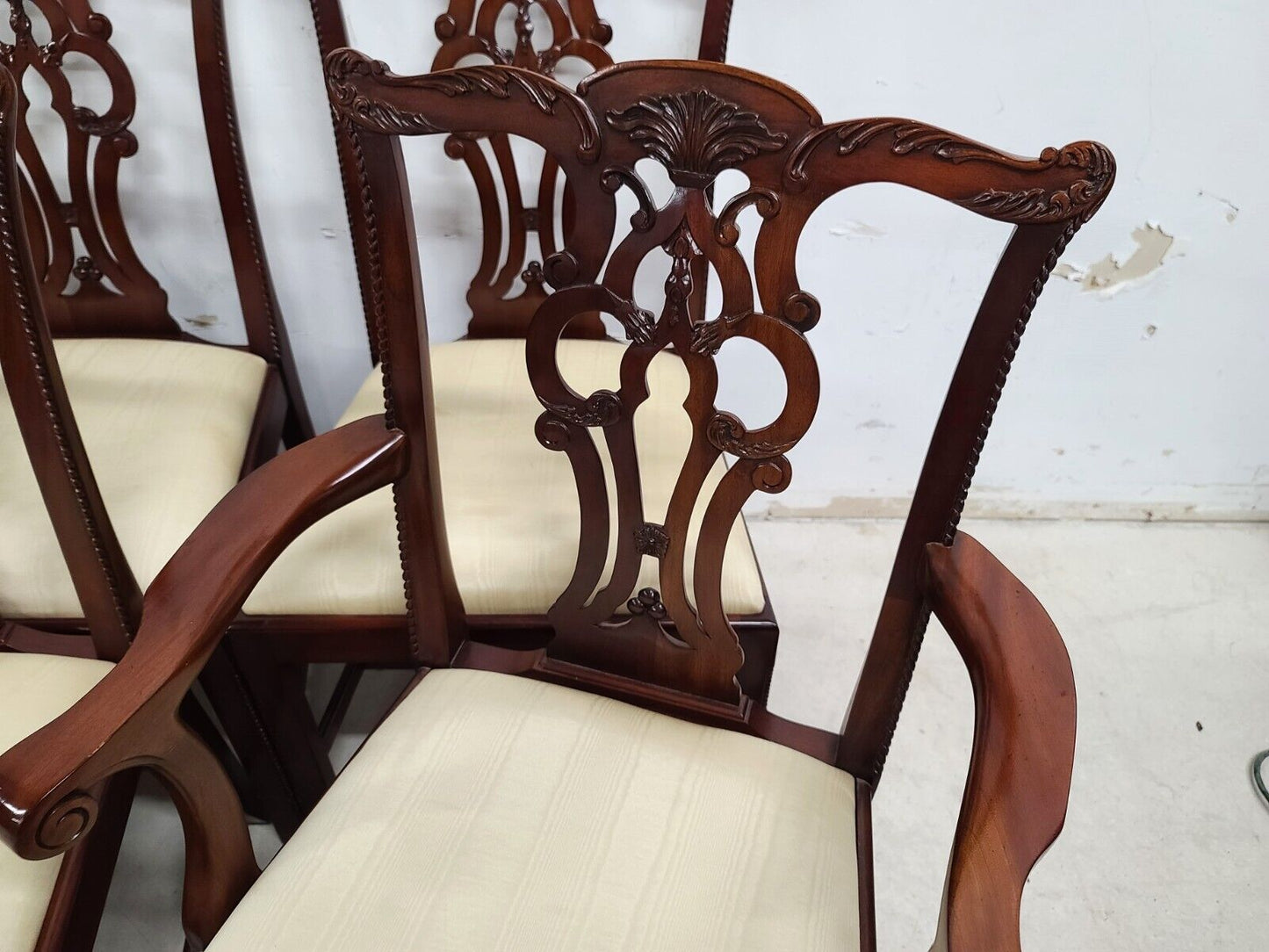 Set of 8 Mahogany Chippendale Dining Chairs by MAITLAND SMITH