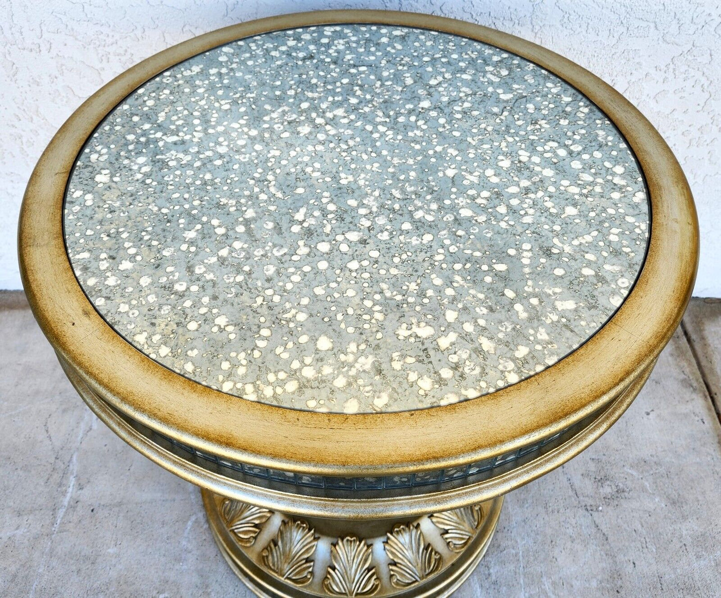 JOHN RICHARD Style Eglomise Mirror Center Side Accent Table