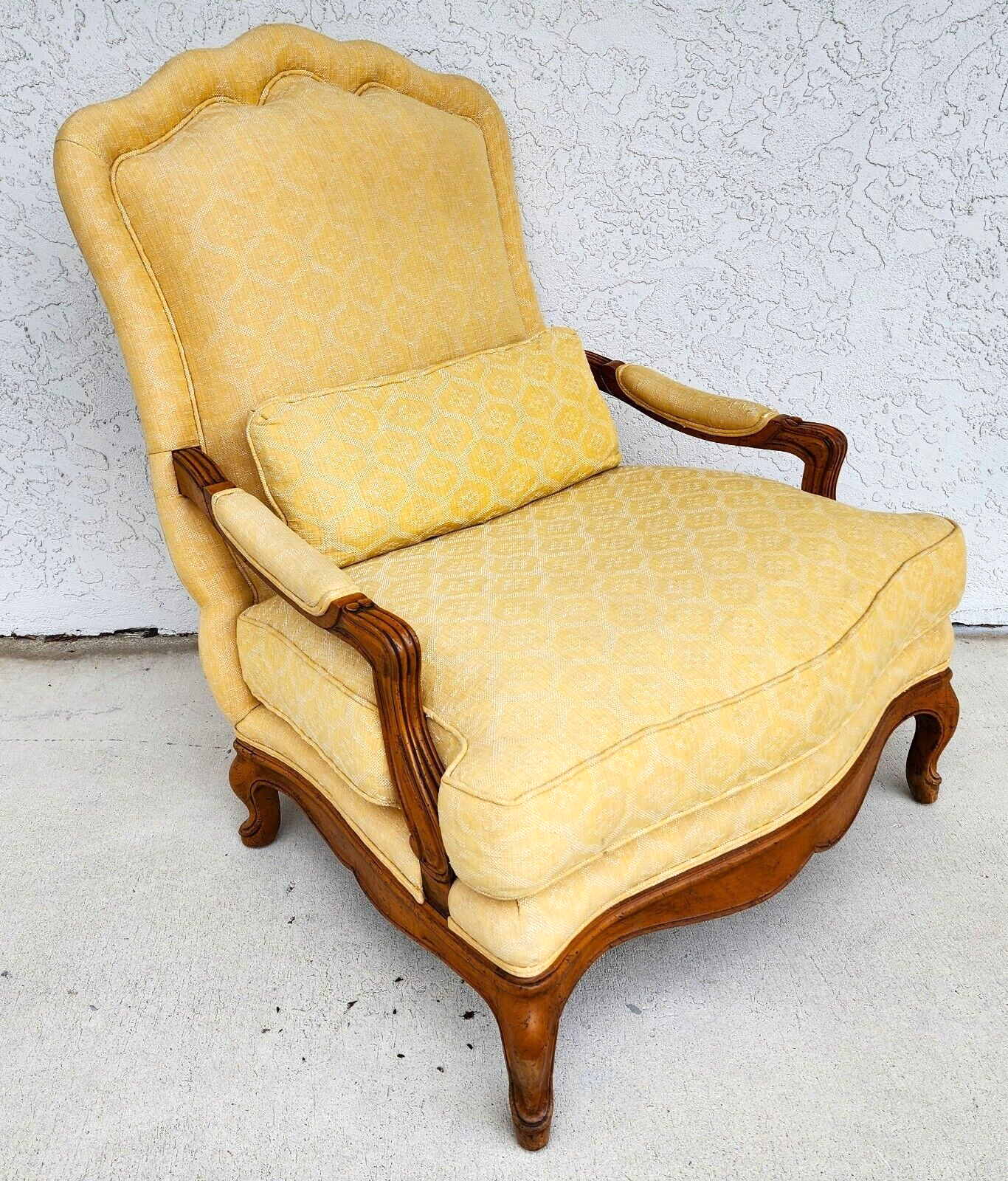 French Provincial Louis XV Oversized Fauteuil Armchair by Baker Furniture