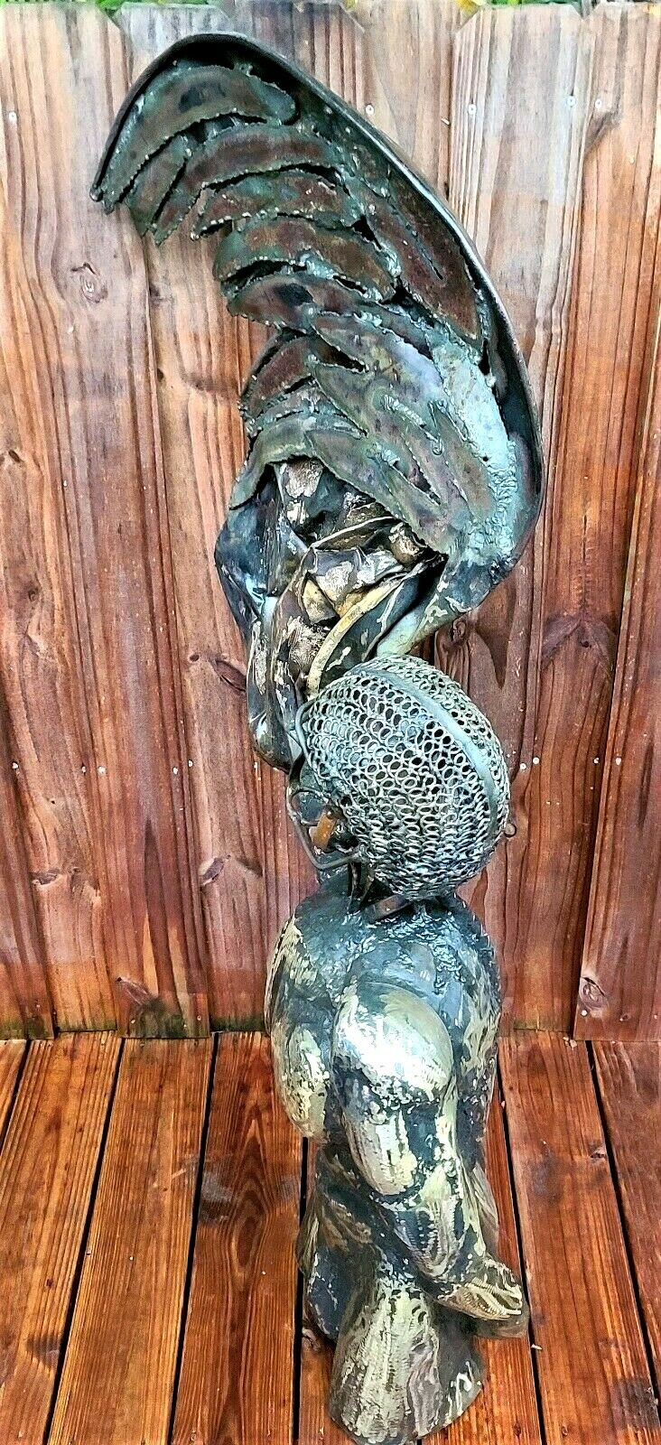 Monumental 56" Abstract Brutalist Metal Sculpture of "Icarus" by Dewey Smith