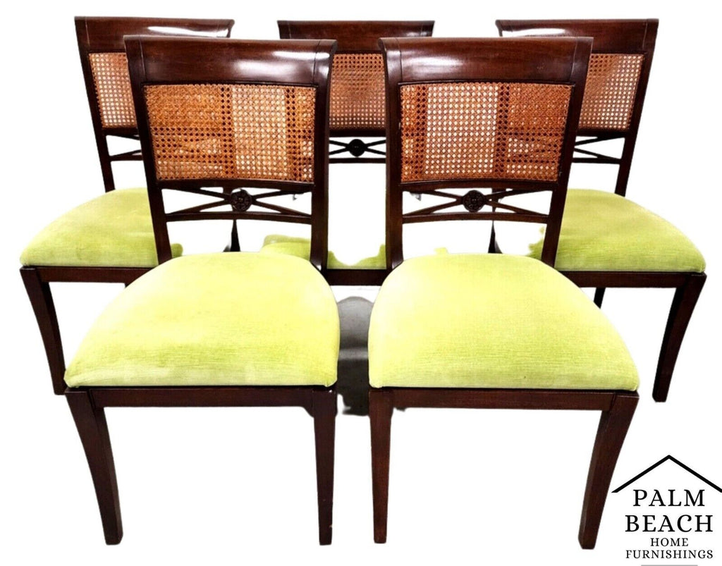 5 Mahogany Dining Chairs Cane Back by PALECEK