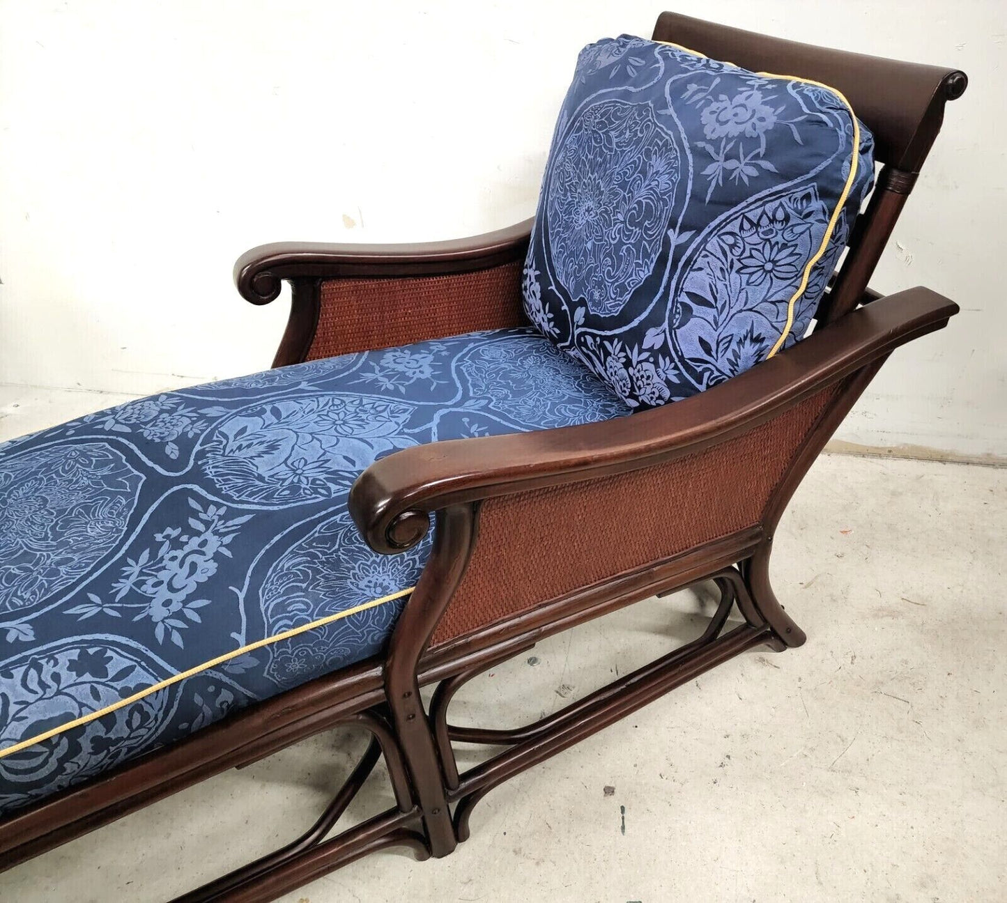 PALECEK Chaise Lounge Solid Wood Wicker