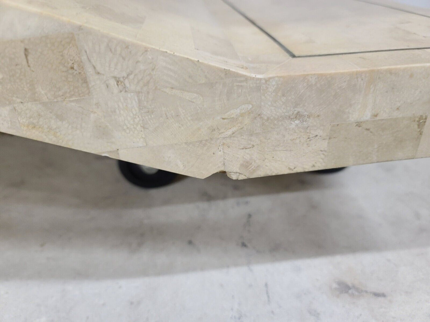 Signed Vintage Tessellated Stone Console Sofa Dining Table Base