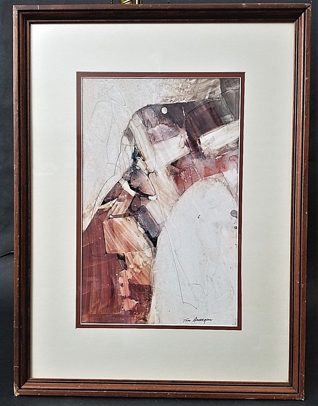 1985 Original TOM ANDERSON Hand Signed Acrylic Painting Geological Abstract