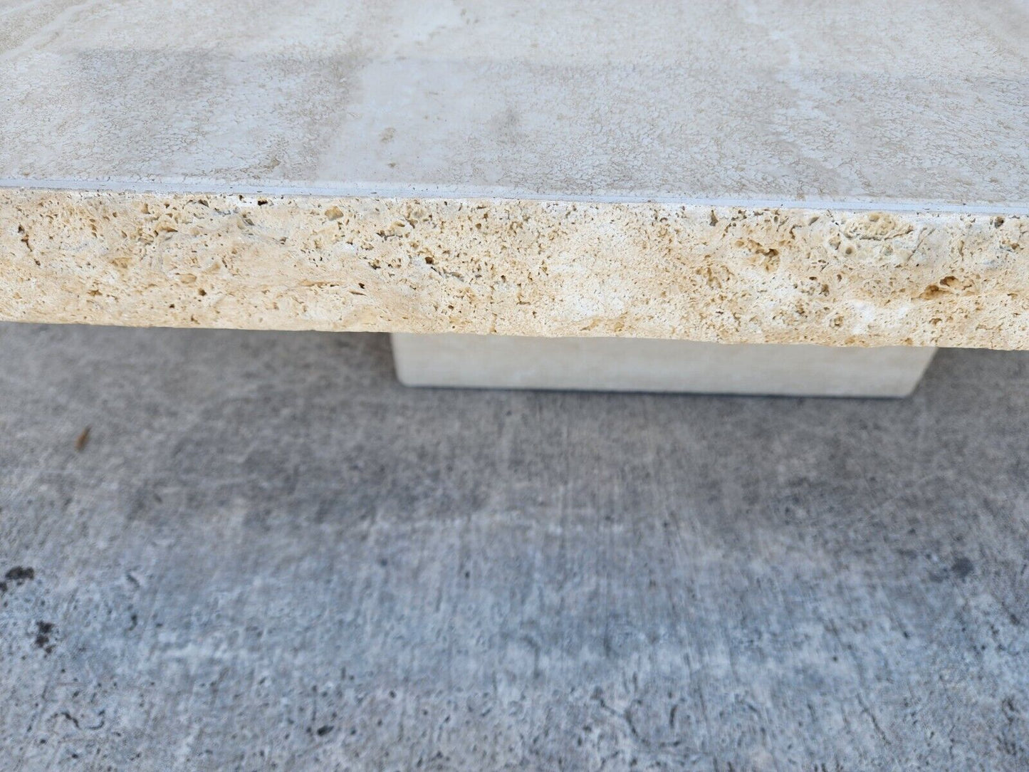 Travertine Coffee Table Italian Live Edge 1970s by STONE INTERNATIONAL