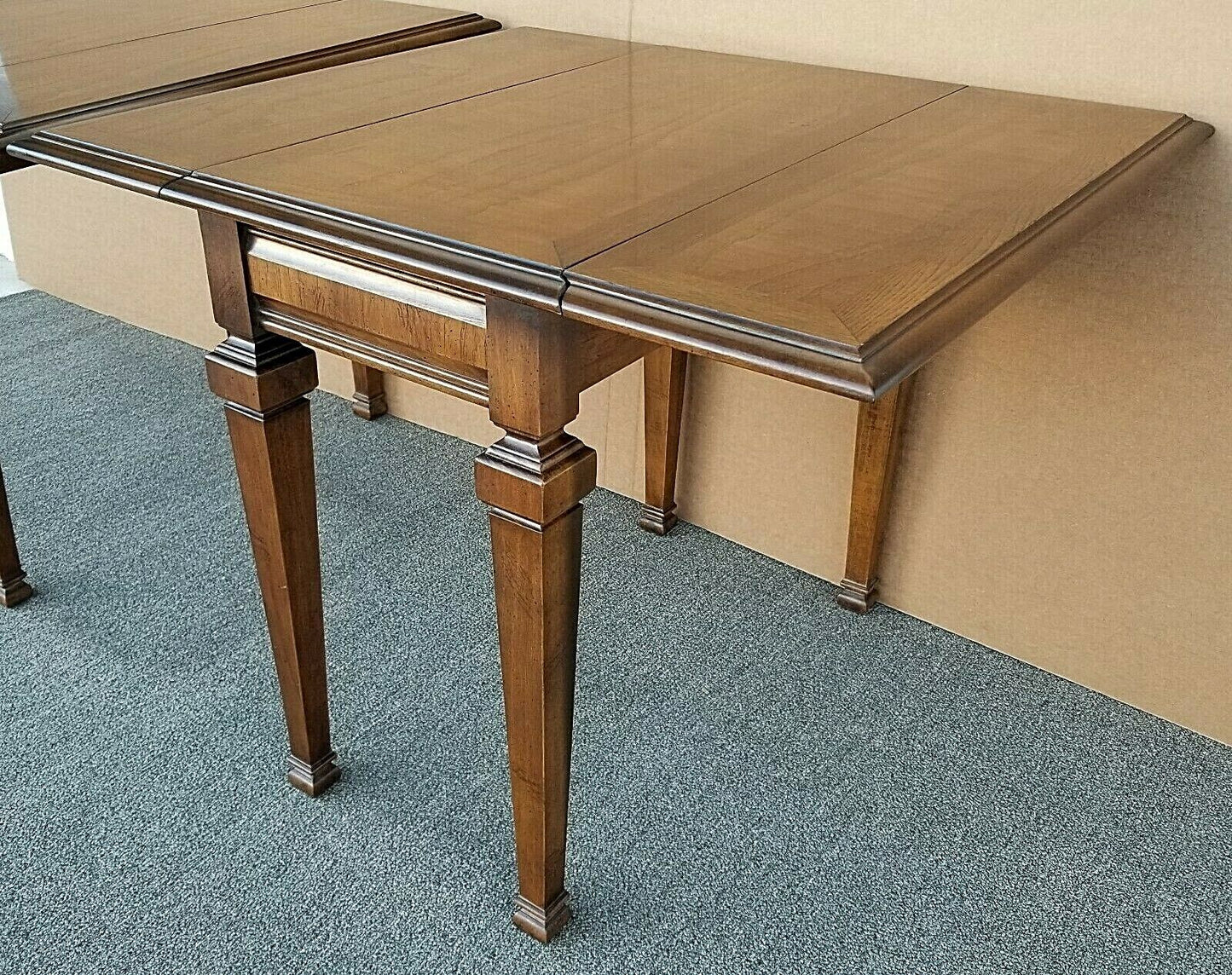 (2) LANE Drop-Leaf Traditional Italian Provincial Solid Wood End Side Tables