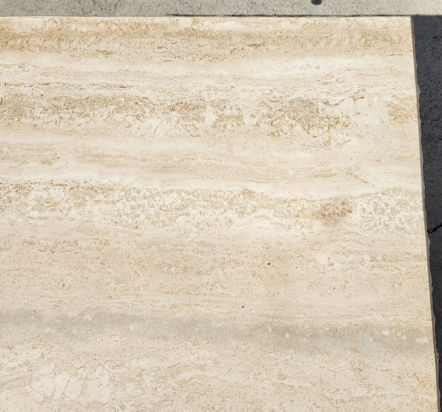 Italian Live Edge Travertine Polished Coffee Table 1970s by STONE INTERNATIONAL