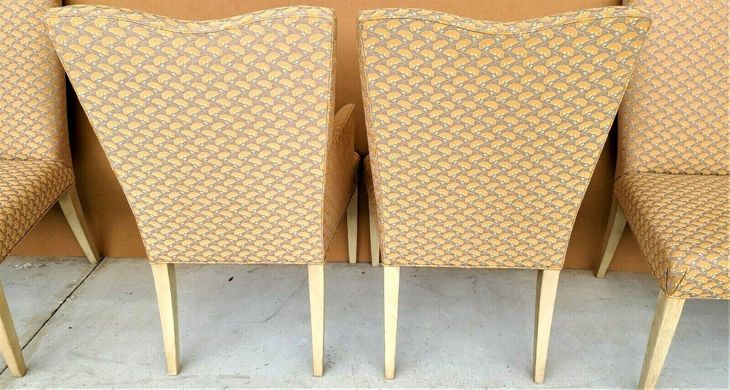 Contemporary Asian Klismos Leg Water Lilly Dining Chairs Set of 8