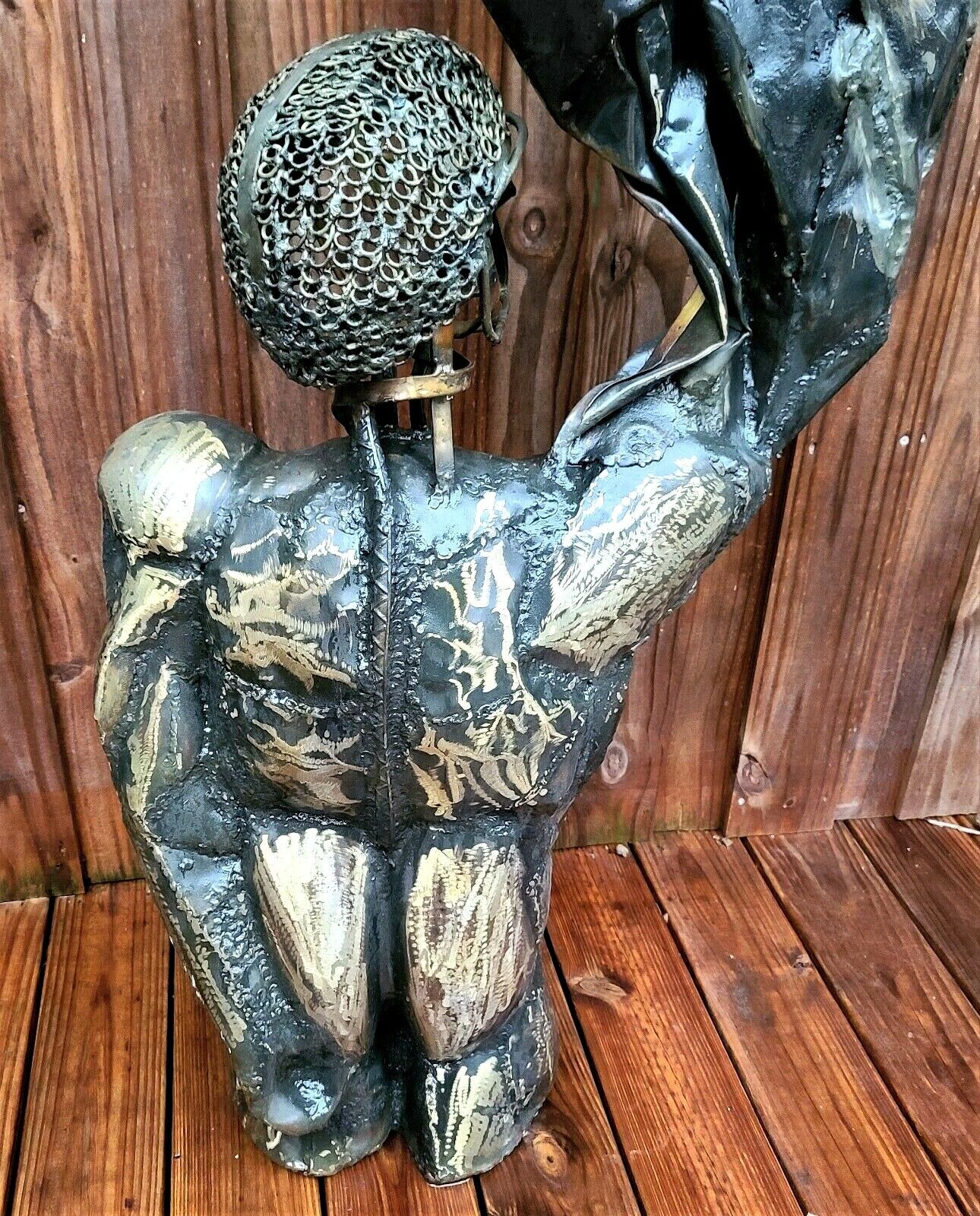 Monumental 56" Abstract Brutalist Metal Sculpture of "Icarus" by Dewey Smith