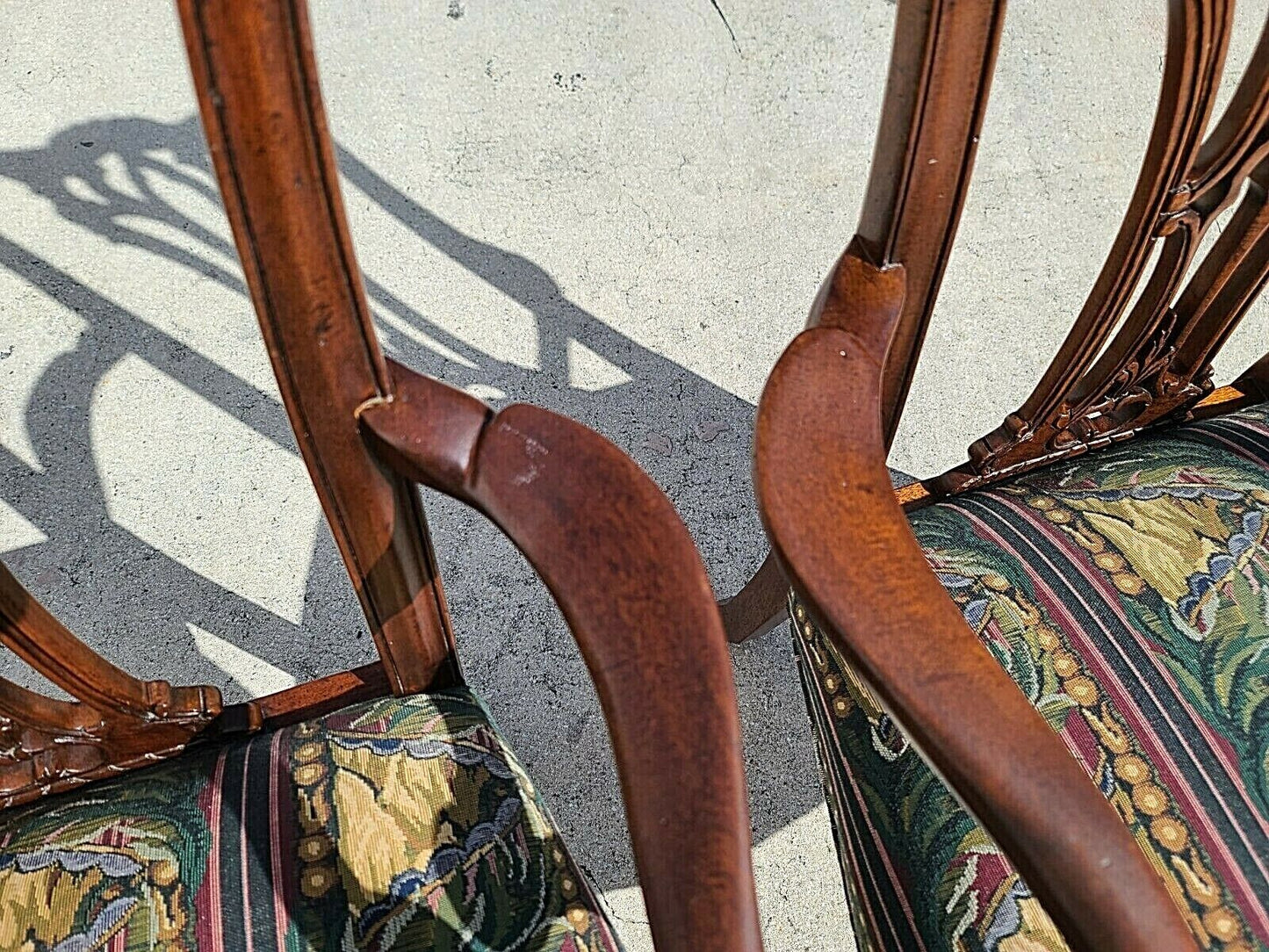 Antique c 1900 Edwardian Chippendale Mahogany Ball & Claw Armchairs - a Pair