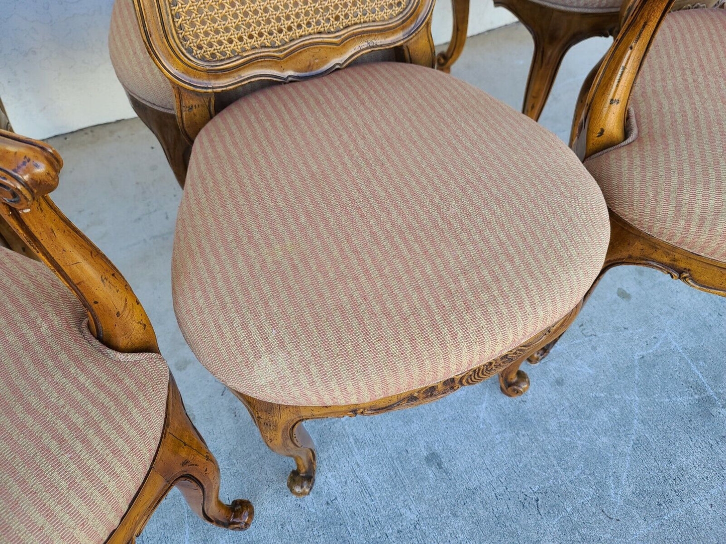 HENREDON French Provincial Cane Back Dining Chairs - Set of 6