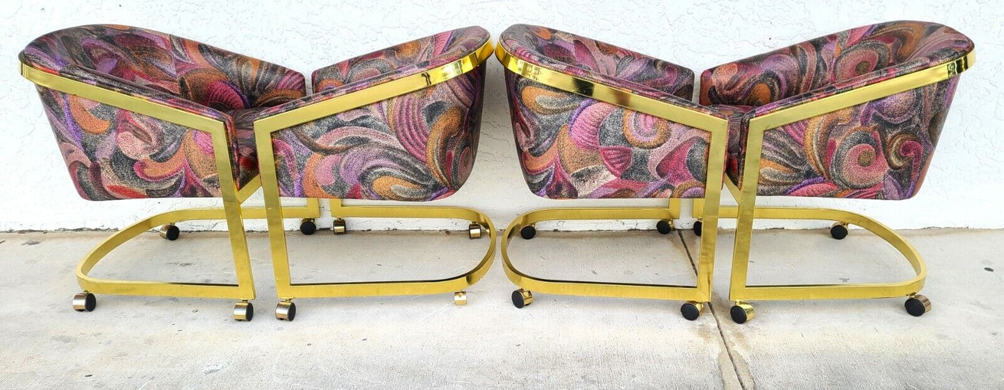 Milo Baughman for Design Institute of America Rolling Gaming Dining Club Chairs