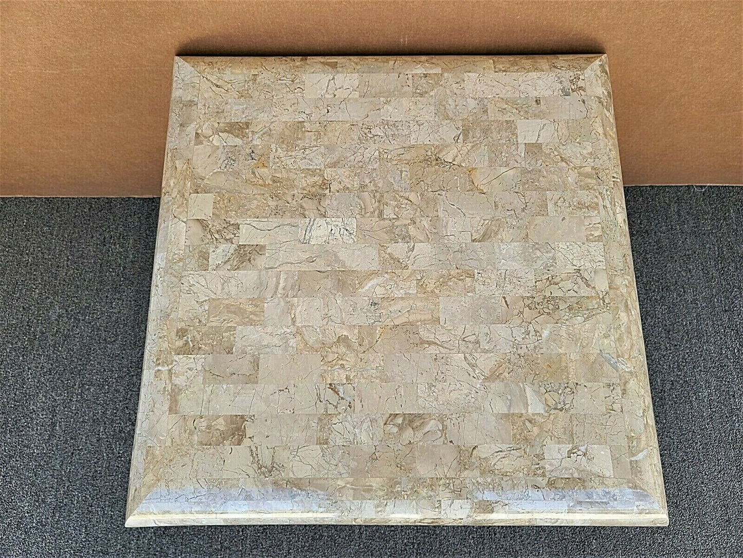 70's KARL SPRINGER Style Tessellated Fossil Stone Coffee Side Table