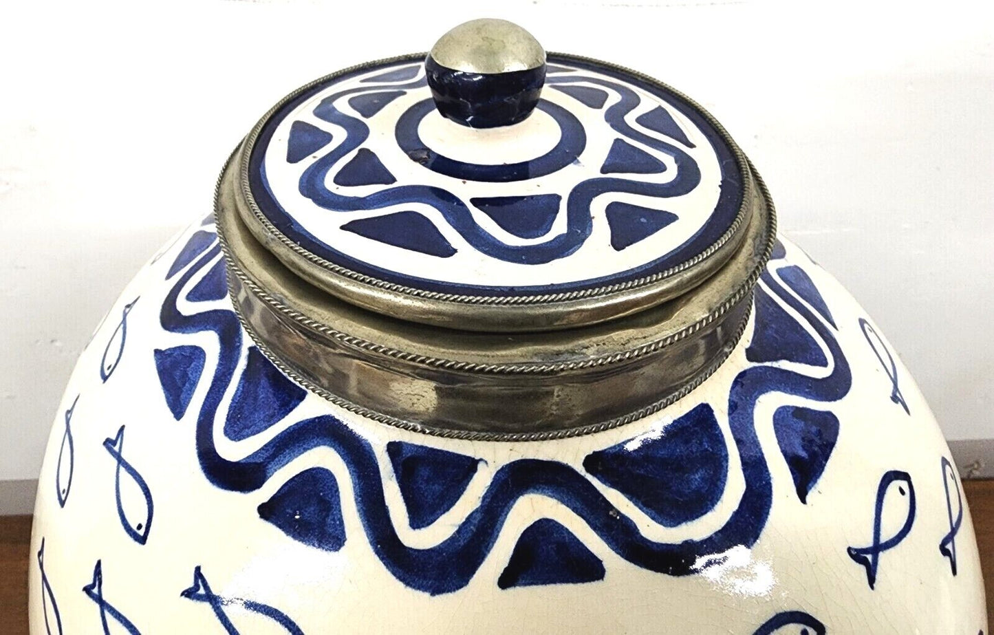 Studio Art Pottery Cookie Jar Utensil Holder Lidded Jar 3 Piece Set