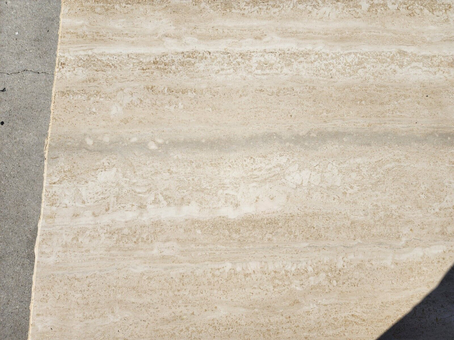 Italian Live Edge Travertine Polished Coffee Table 1970s by STONE INTERNATIONAL