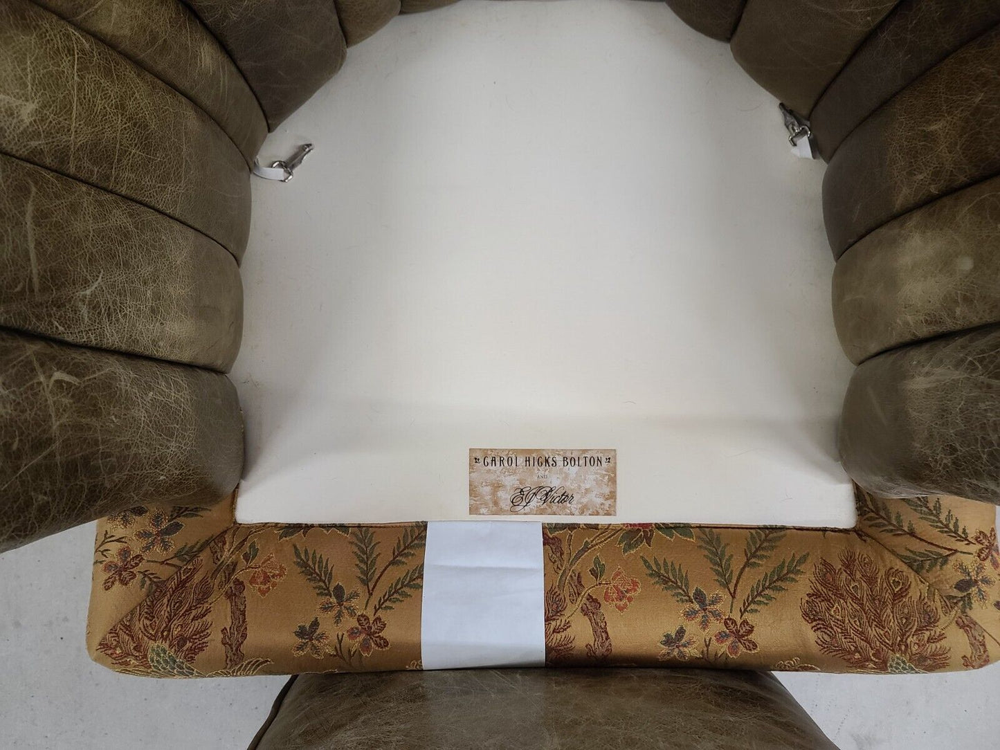 Leather Wingback Library Reading Chair by CAROL HICKS BOLTON for E J VICTOR