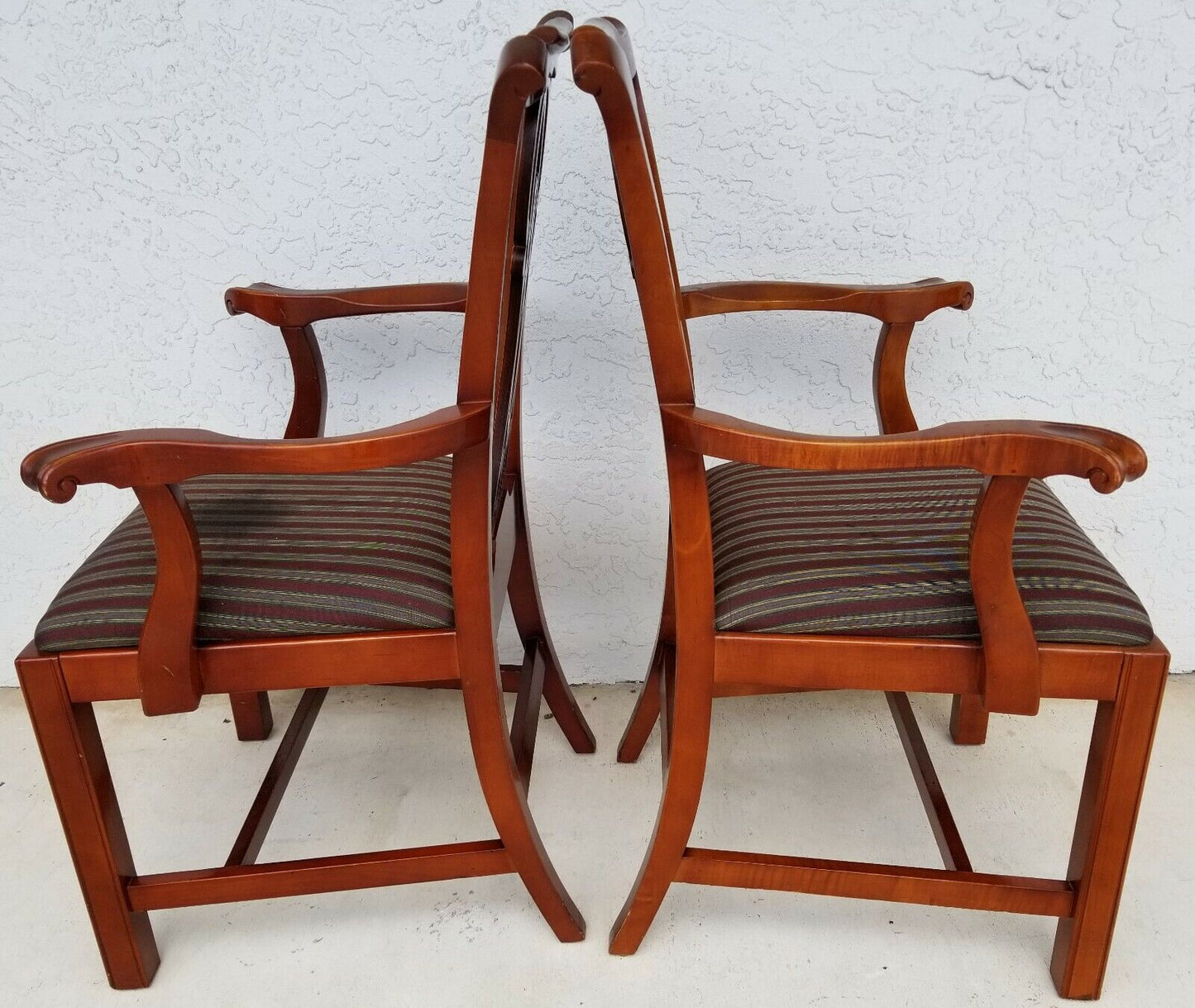 1996 Pair of BERNHARDT #1815 Chippendale Style Armchairs Dining Accent Chairs