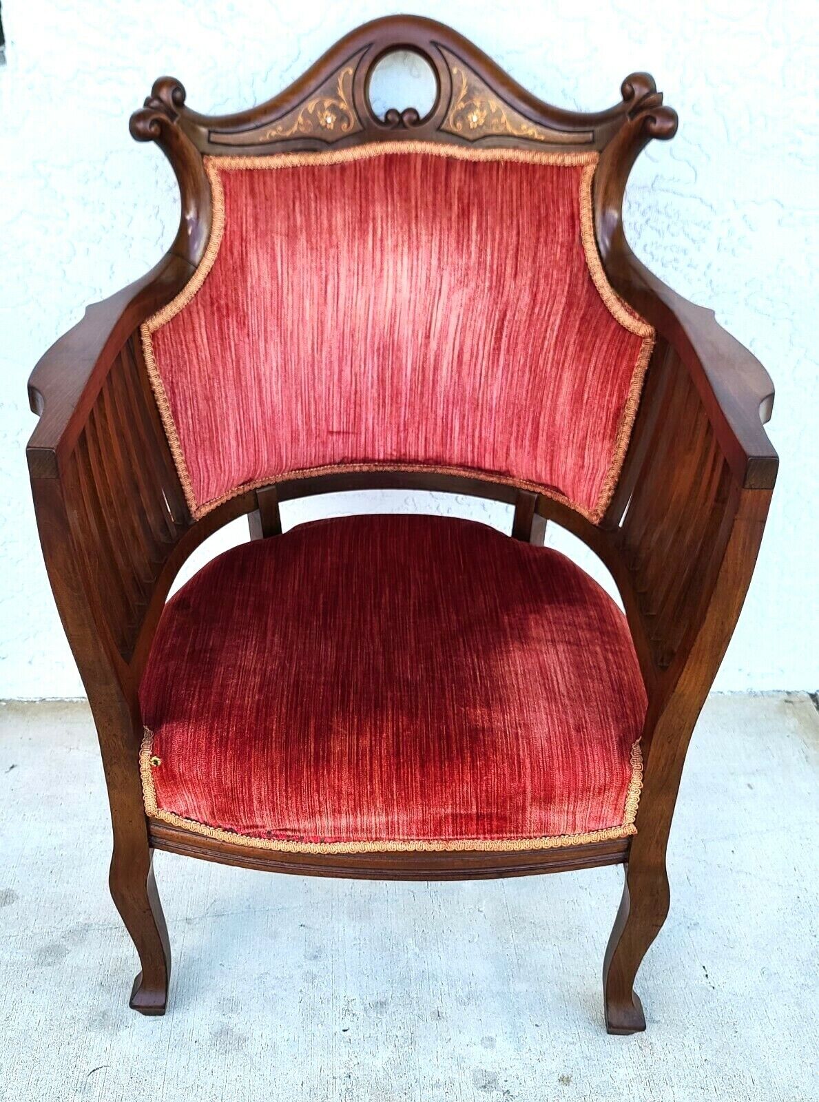 Antique c 1900 Matching Mahogany His Her Armchairs